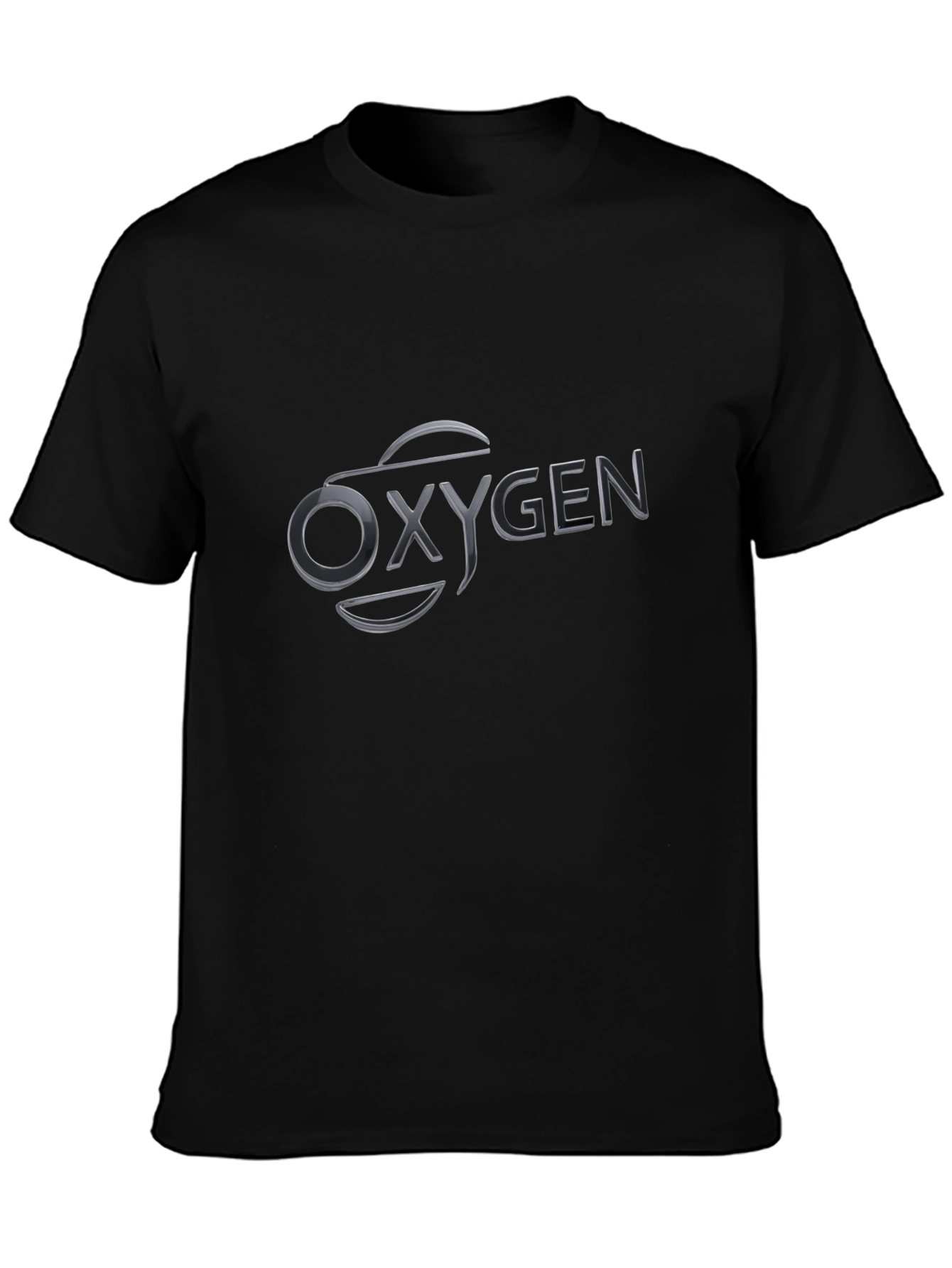 Oxygen Graphic T-Shirt - Black Crew Neck