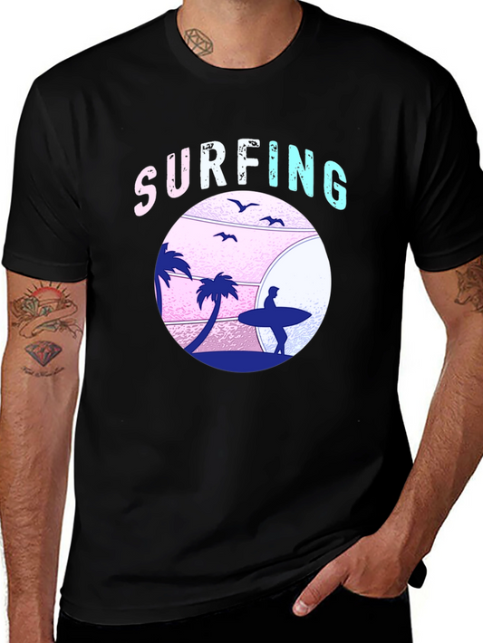Surfing Beach Graphic T-Shirt