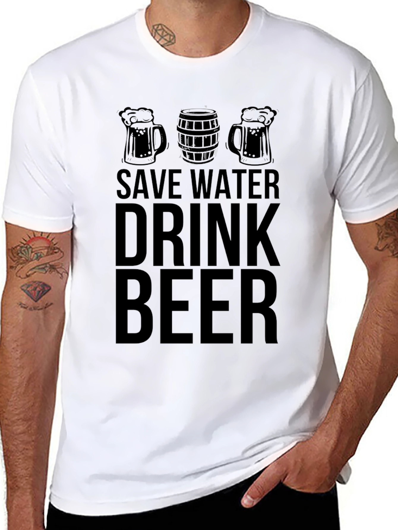 Save Water Drink Beer Graphic Tee
