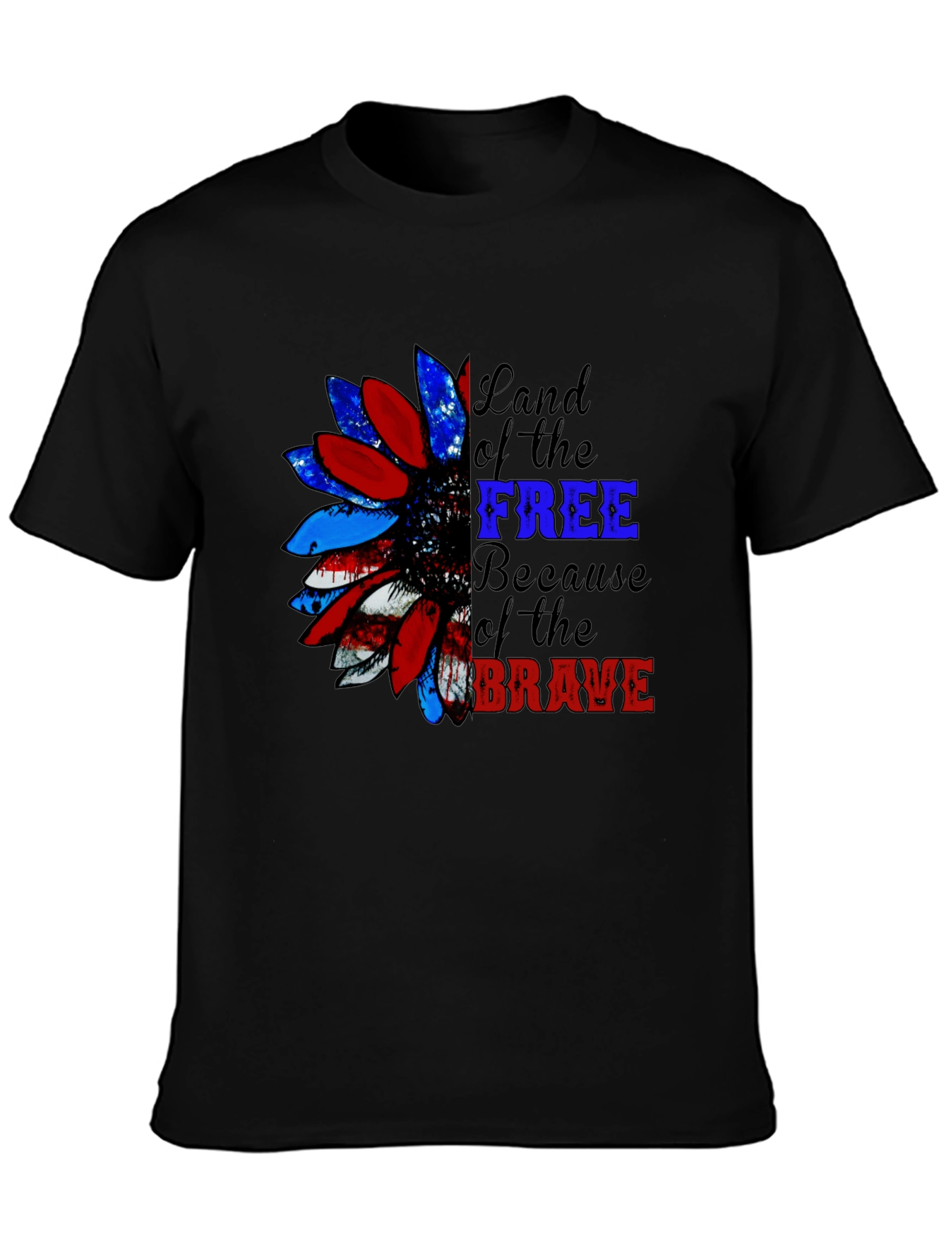 Patriotic Sunflower Graphic Tee - Land of the Free