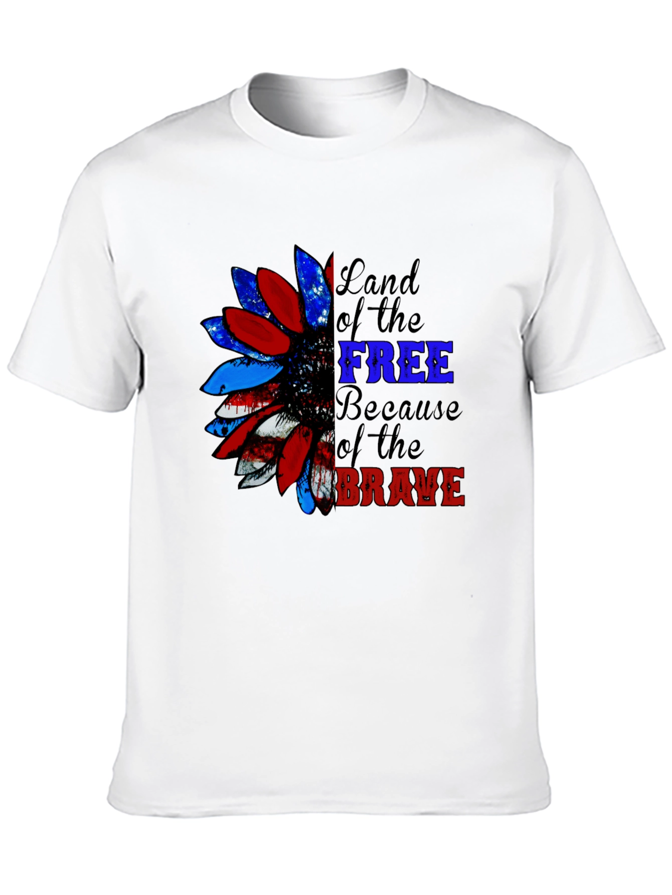Patriotic Sunflower Graphic Tee - Land of the Free