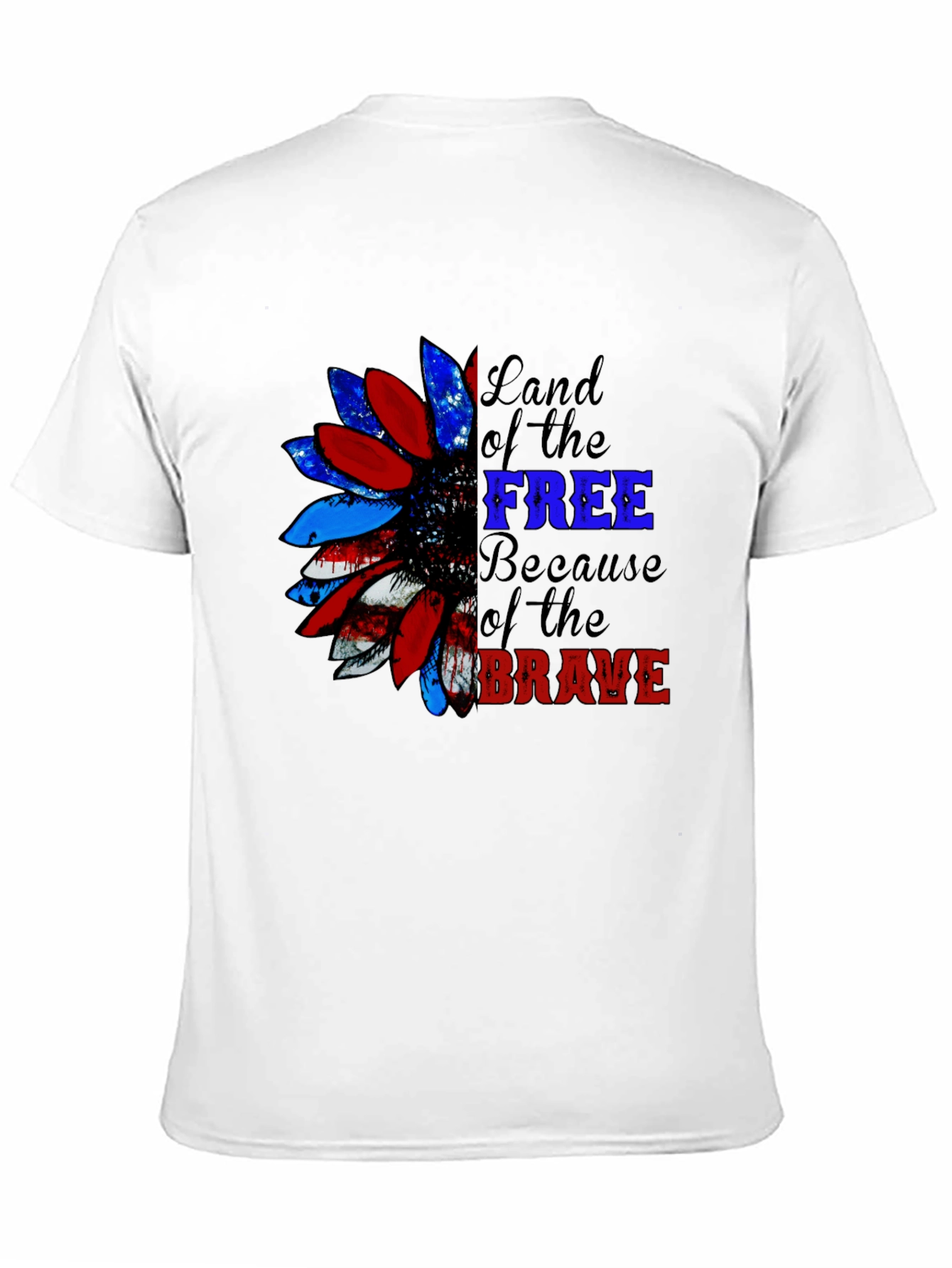 Patriotic Sunflower Graphic Tee - Land of the Free