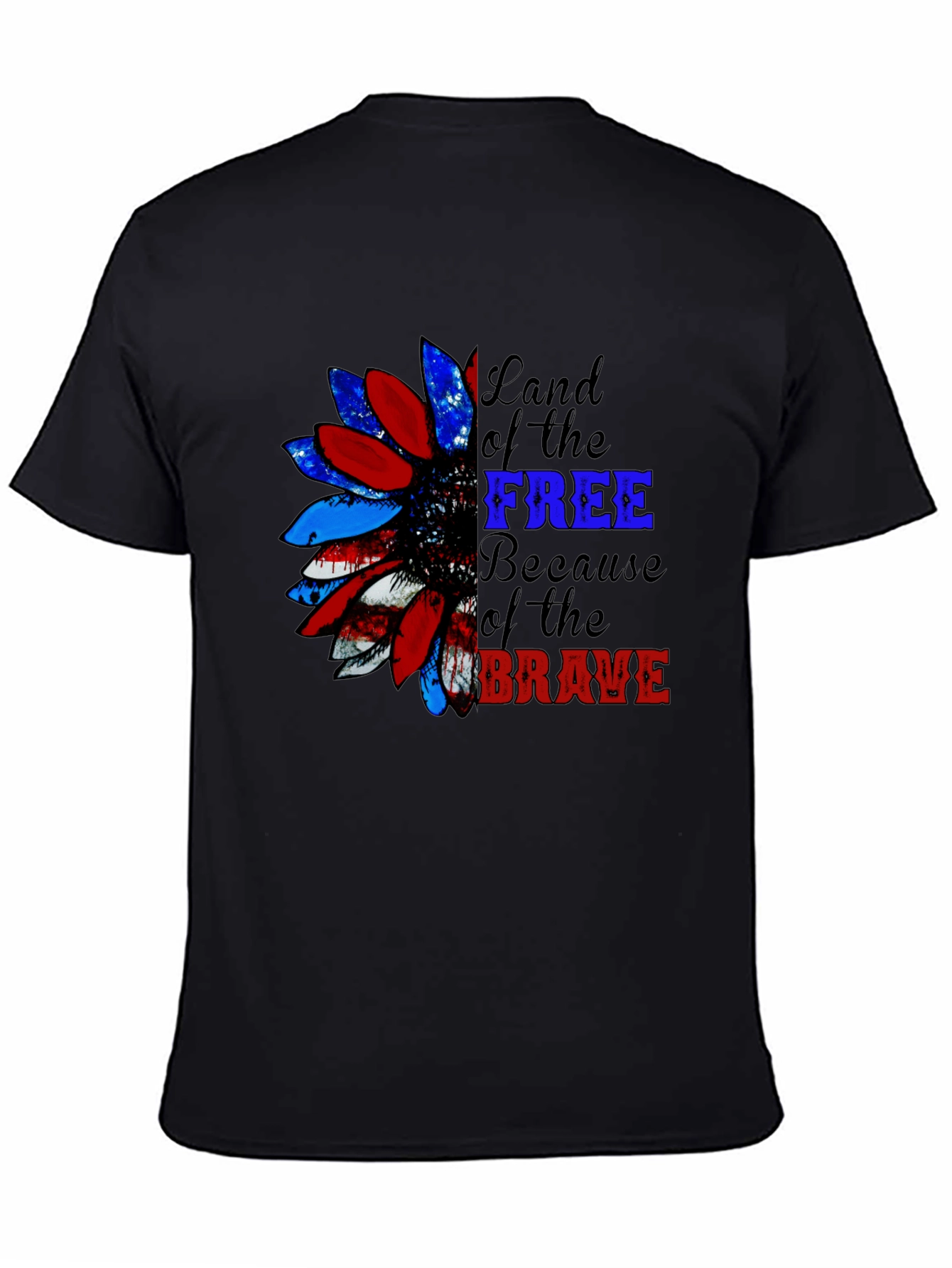 Patriotic Sunflower Graphic Tee - Land of the Free