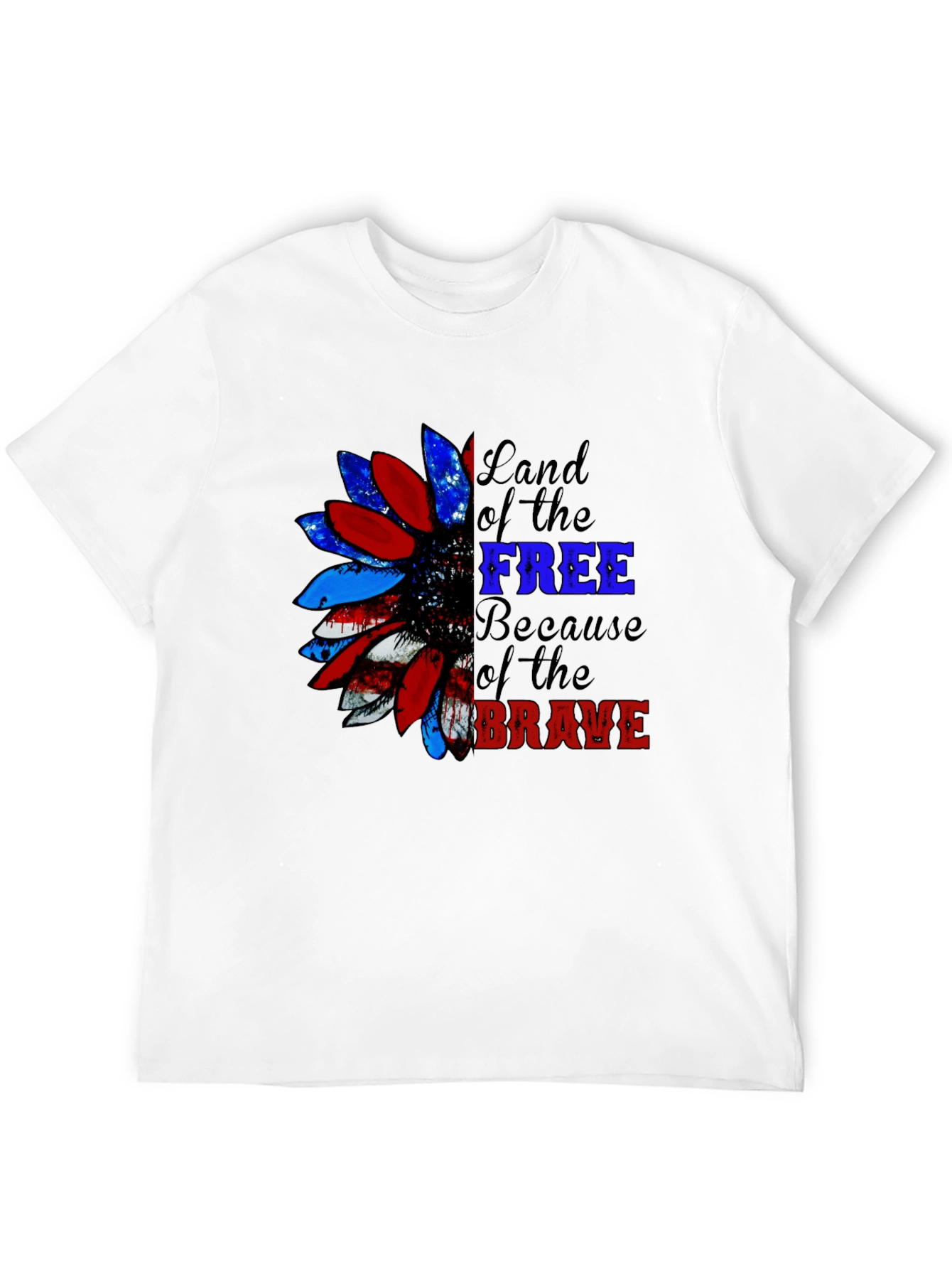 Patriotic Sunflower Graphic Tee - Land of the Free