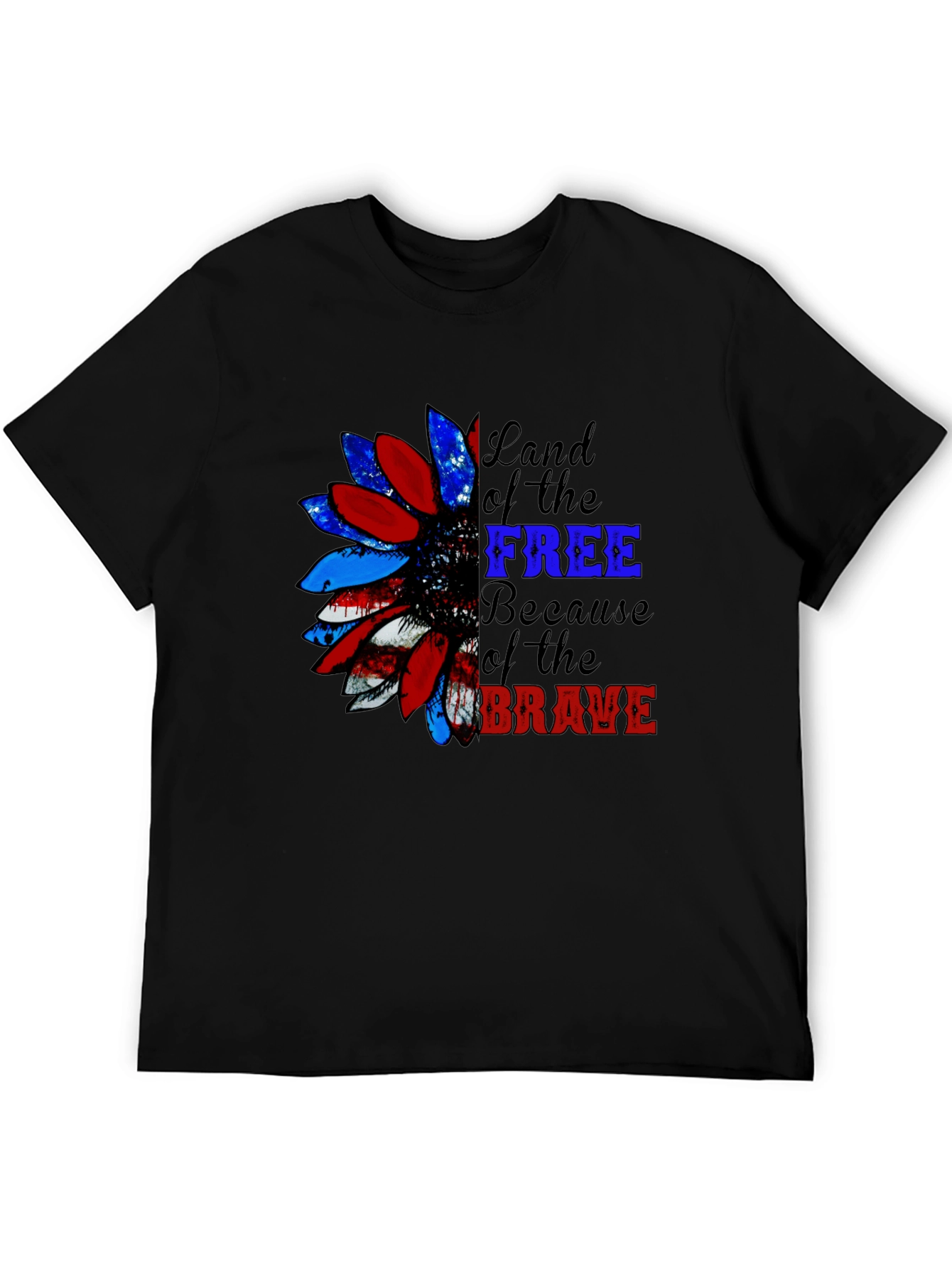 Patriotic Sunflower Graphic Tee - Land of the Free