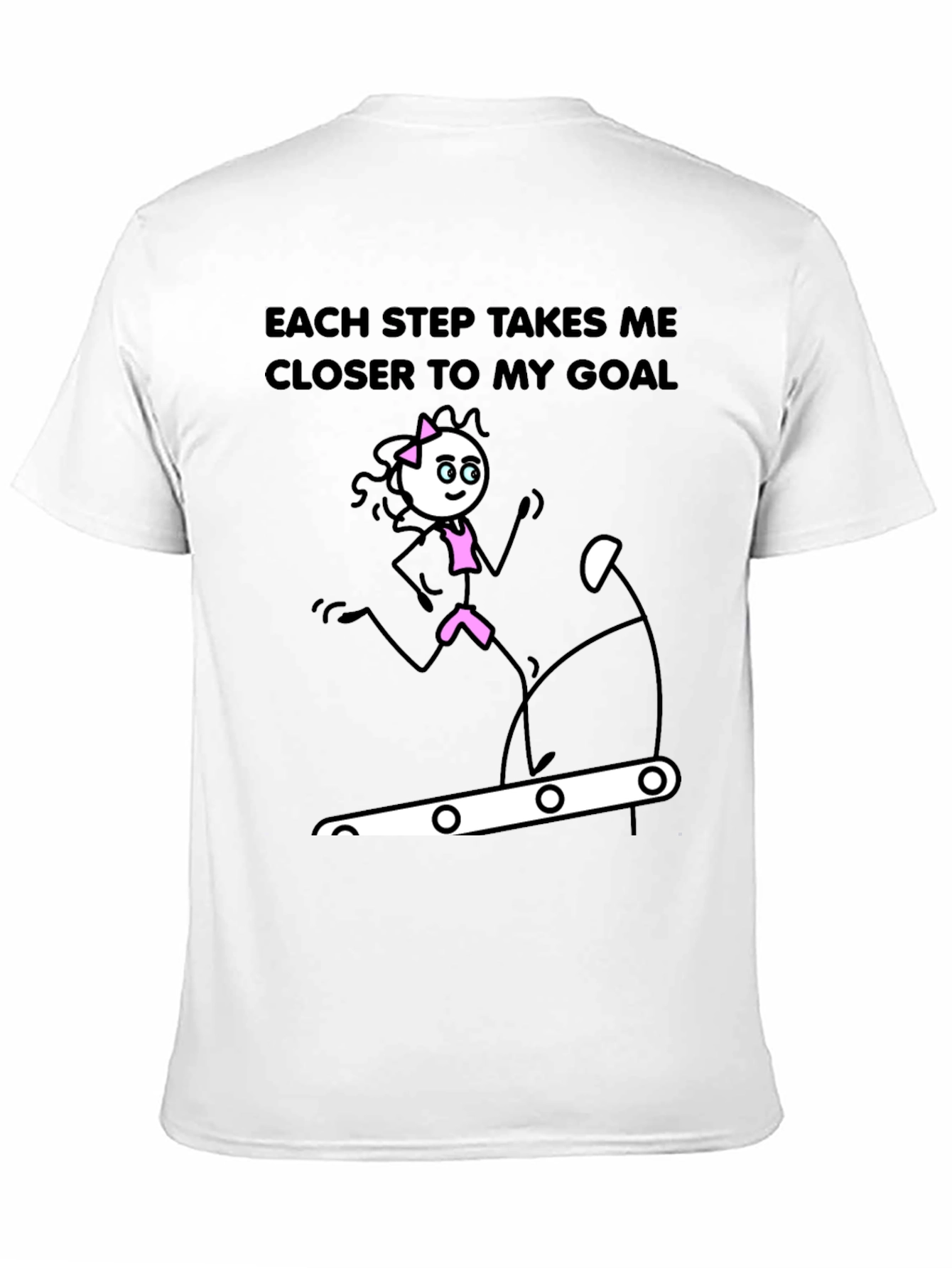 Motivational Fitness Stick Figure Graphic T-Shirt