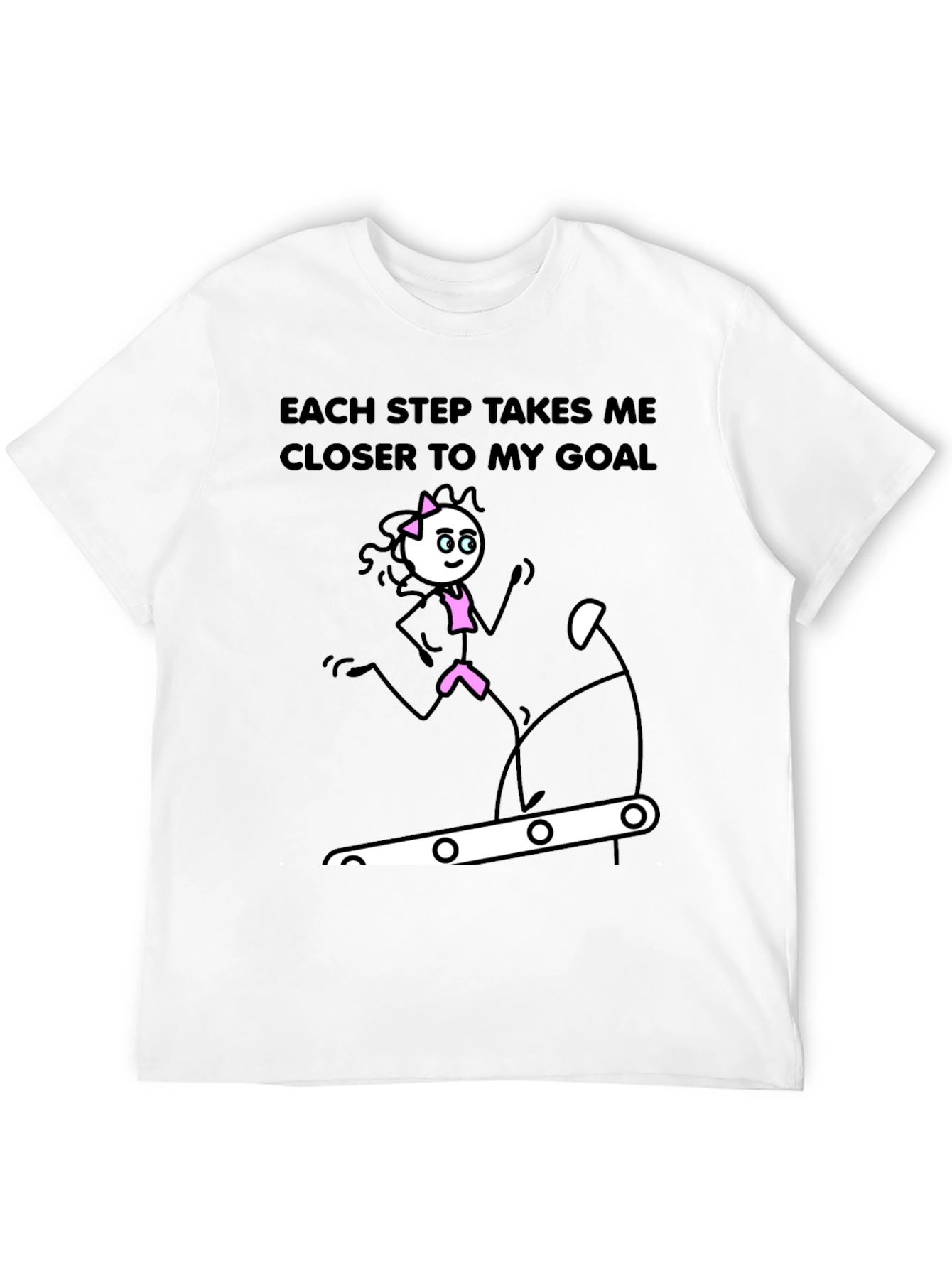 Motivational Fitness Stick Figure Graphic T-Shirt