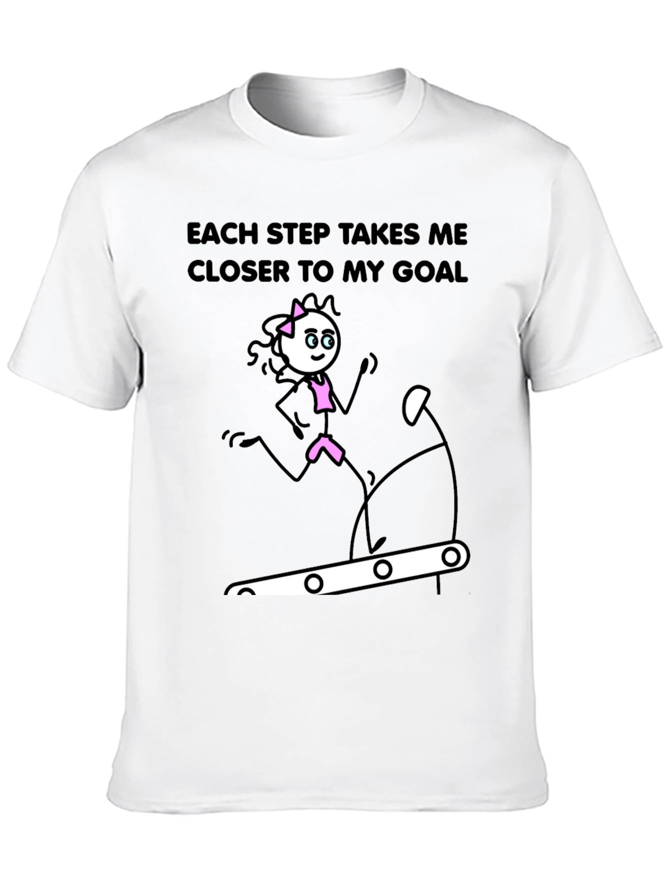 Motivational Fitness Stick Figure Graphic T-Shirt