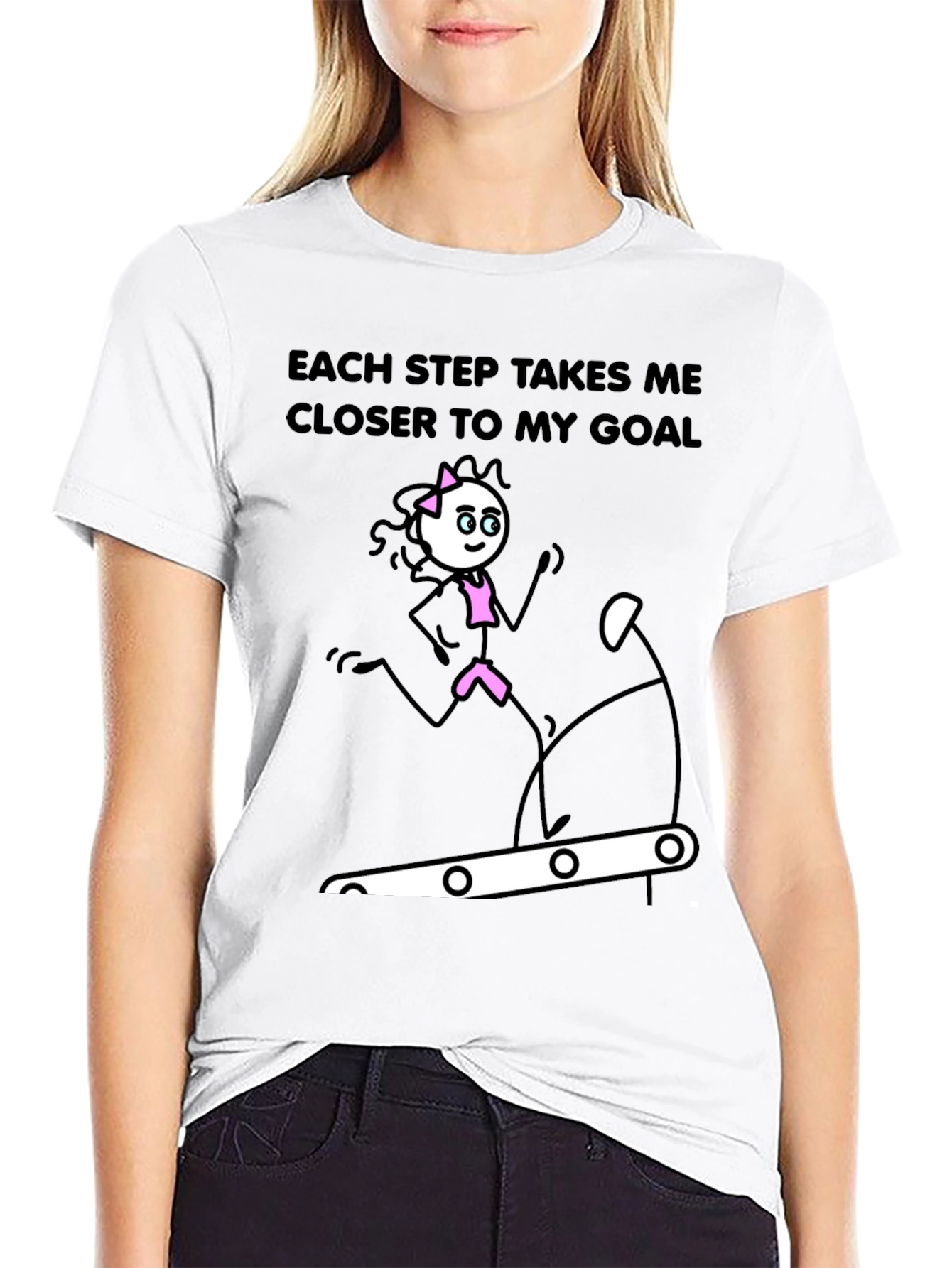 Motivational Fitness Stick Figure Graphic T-Shirt