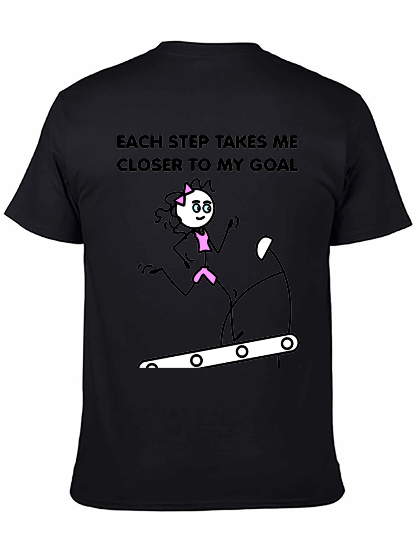 Motivational Fitness Stick Figure Graphic T-Shirt