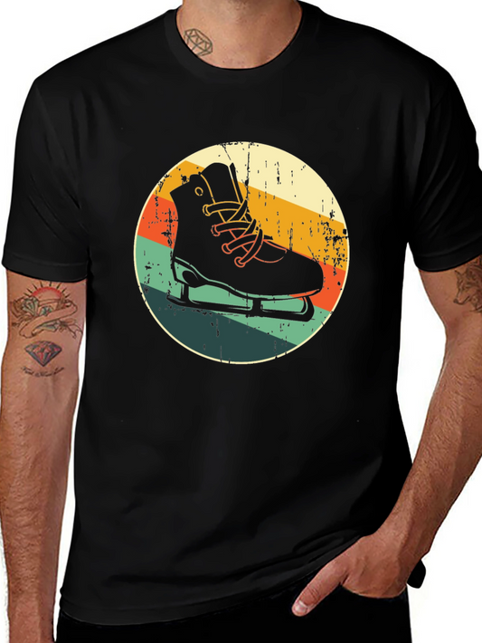 Retro Ice Skate Graphic Tee - Vintage Style Skating Shirt