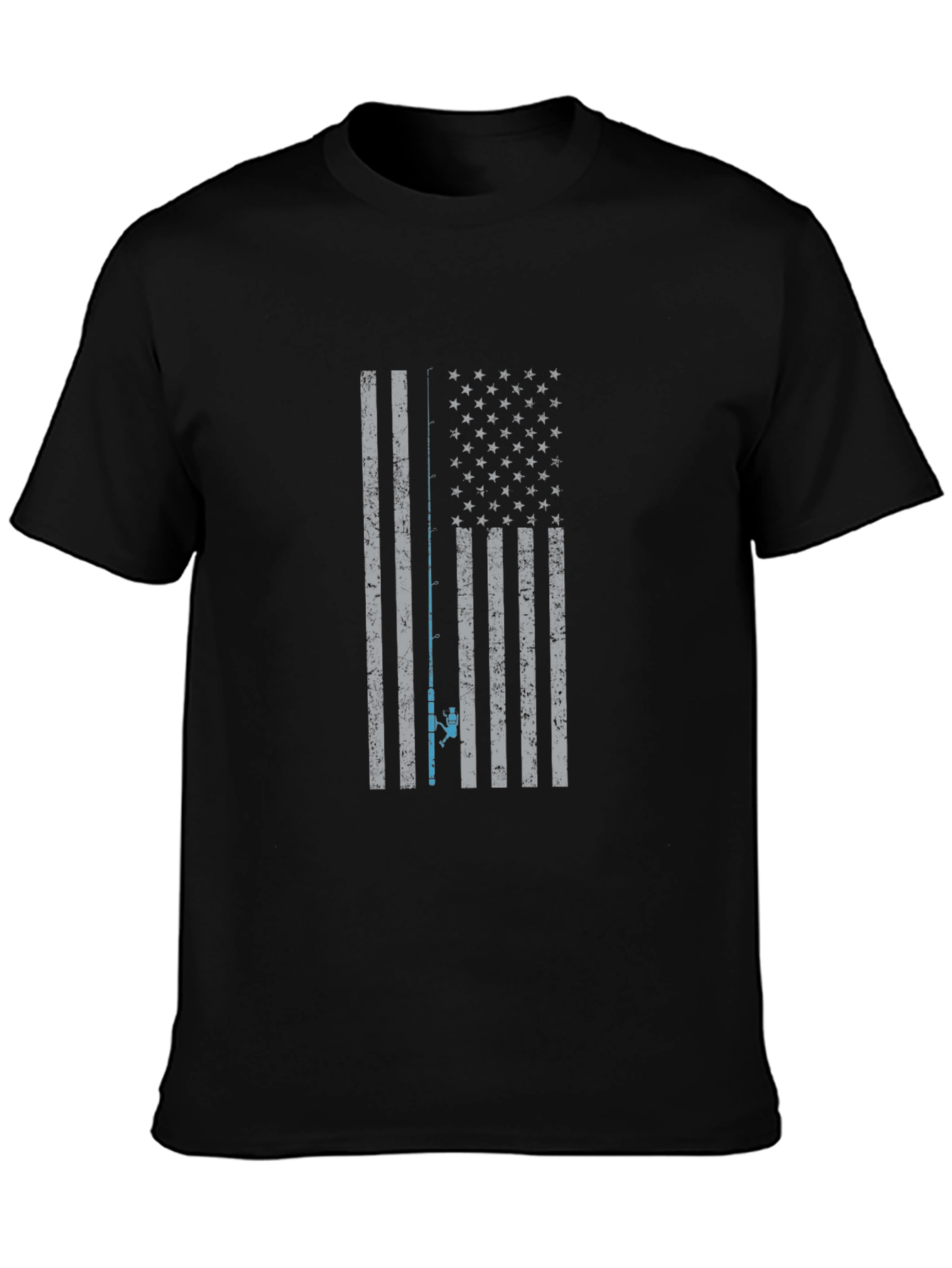 Fishing Flag Graphic T-Shirt - Patriotic Angler Apparel