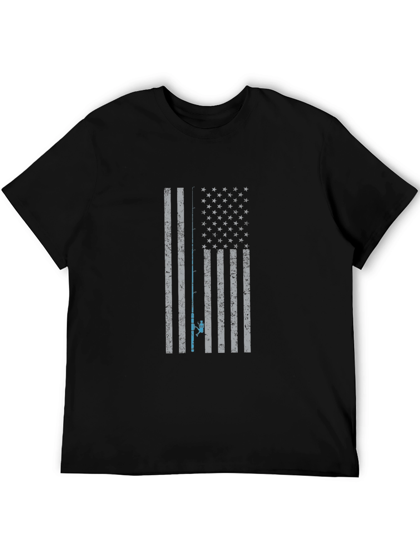 Fishing Flag Graphic T-Shirt - Patriotic Angler Apparel