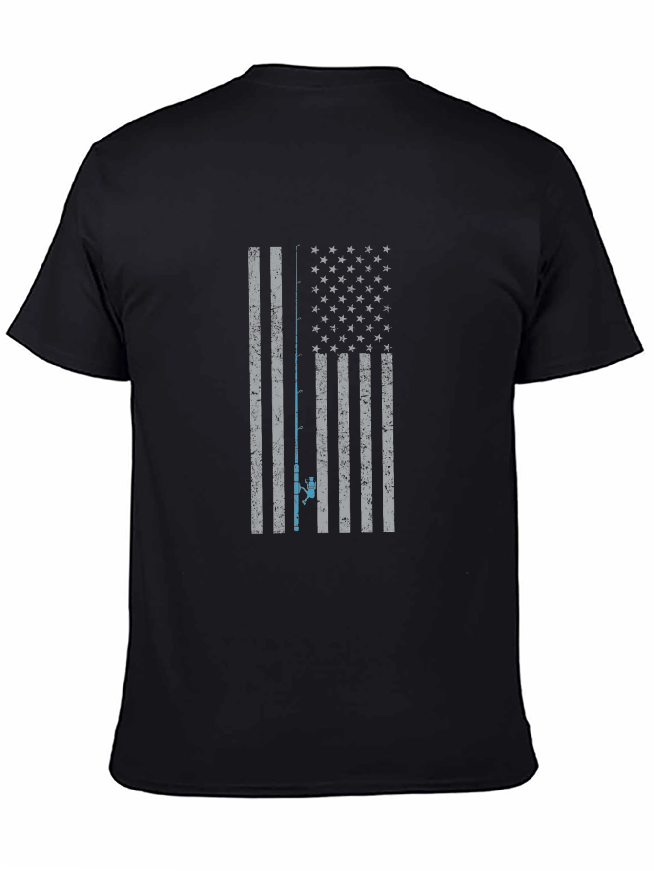 Fishing Flag Graphic T-Shirt - Patriotic Angler Apparel