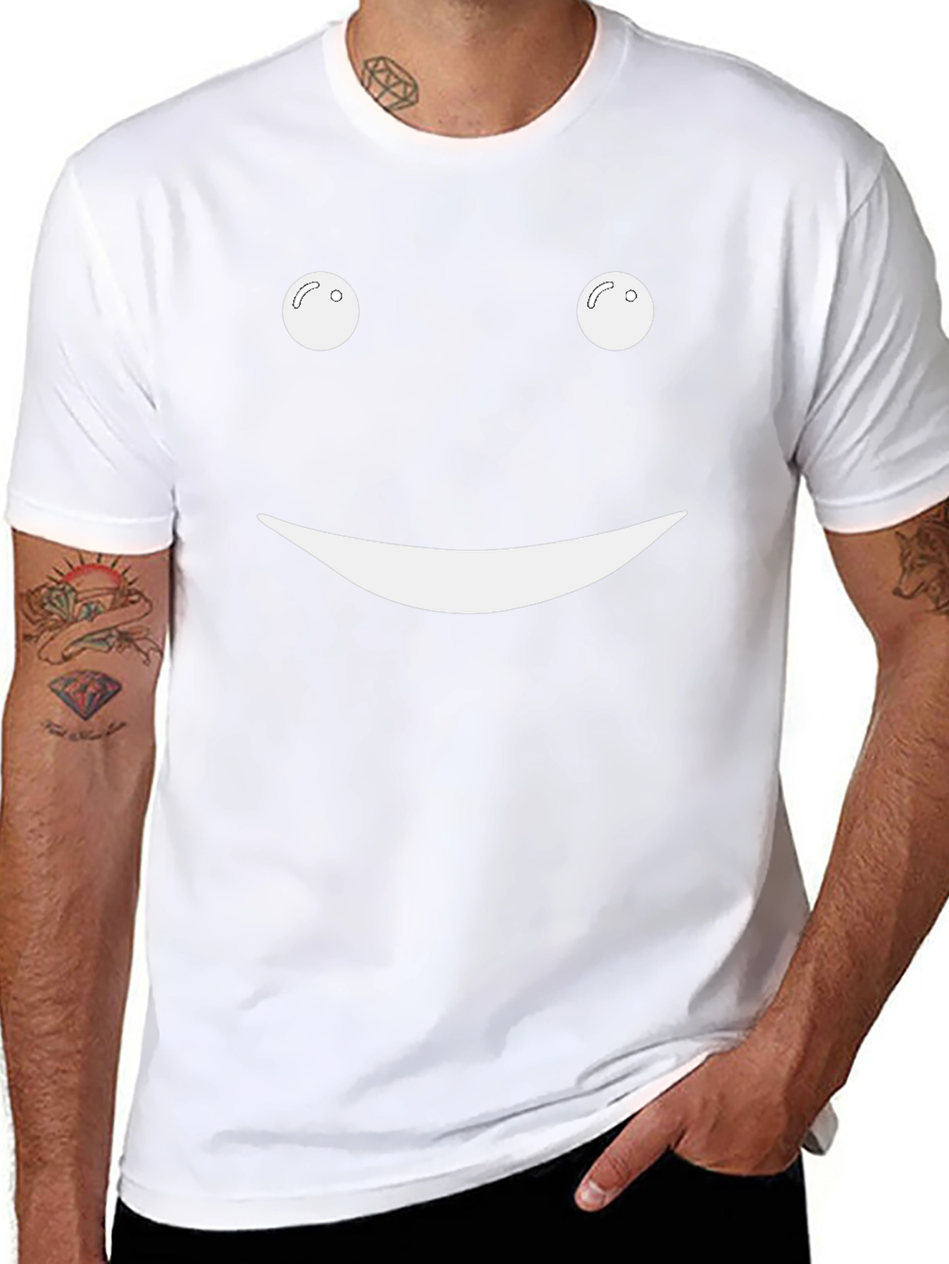 Smiley Face Black T-Shirt - Classic Graphic Tee