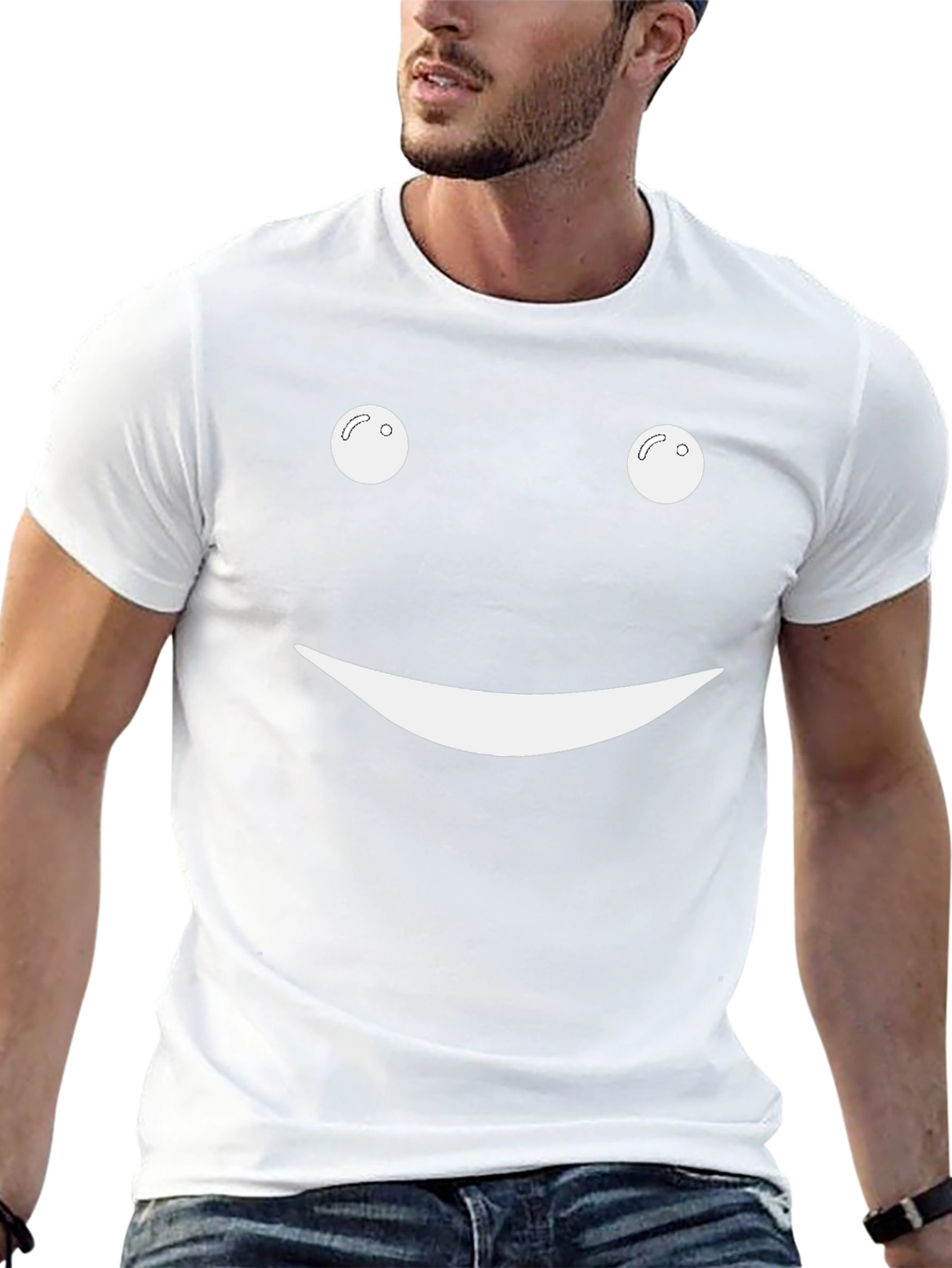 Smiley Face Black T-Shirt - Classic Graphic Tee