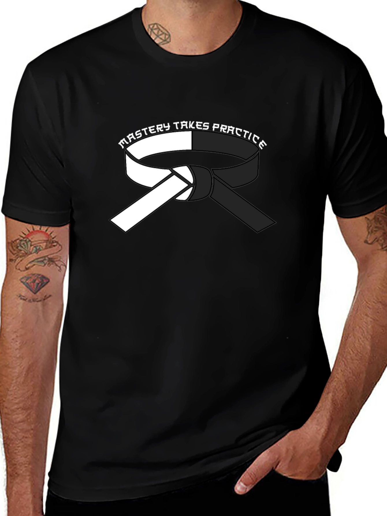 Mastery Takes Practice Karate Belt Graphic T-Shirt