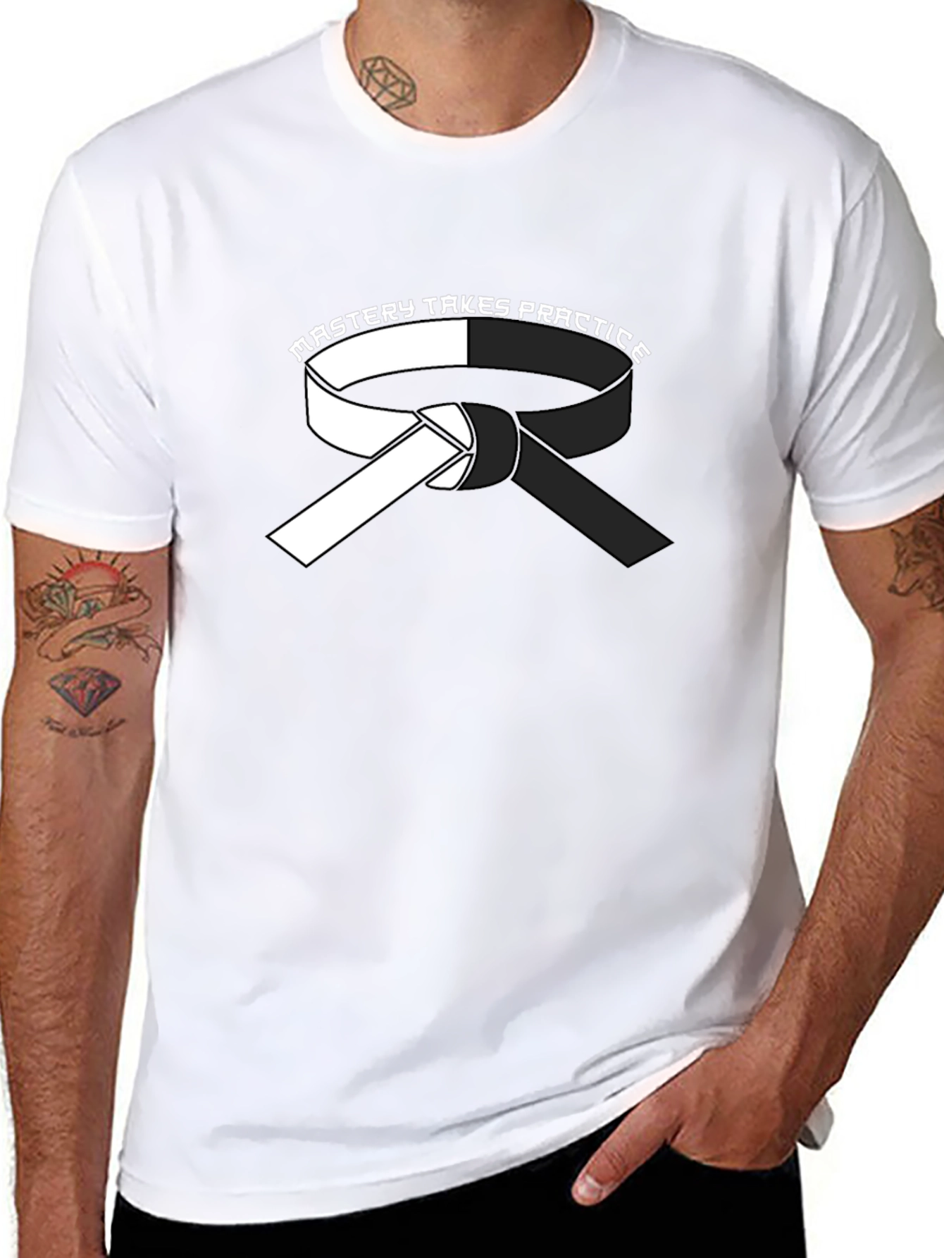Mastery Takes Practice Karate Belt Graphic T-Shirt