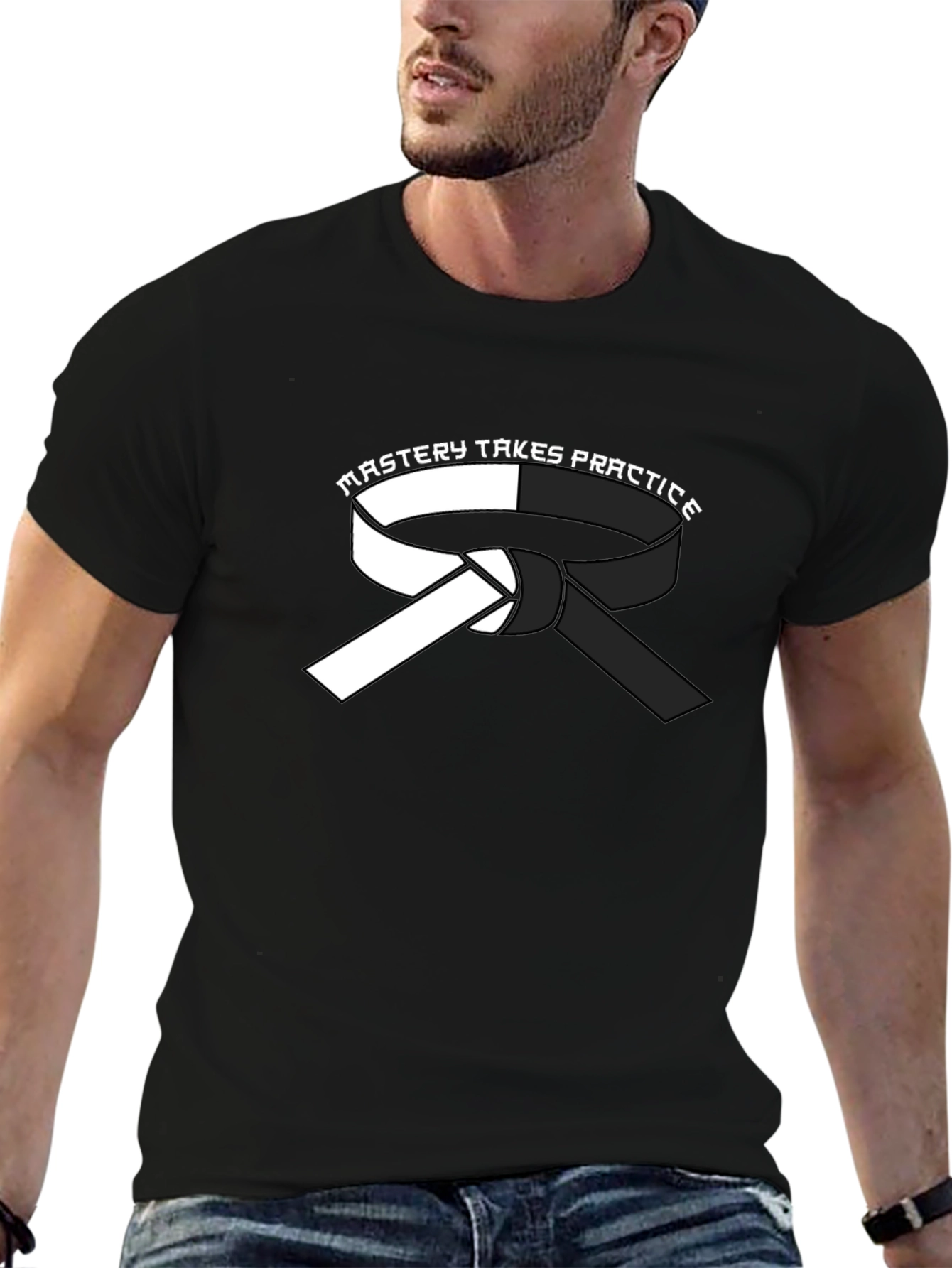 Mastery Takes Practice Karate Belt Graphic T-Shirt