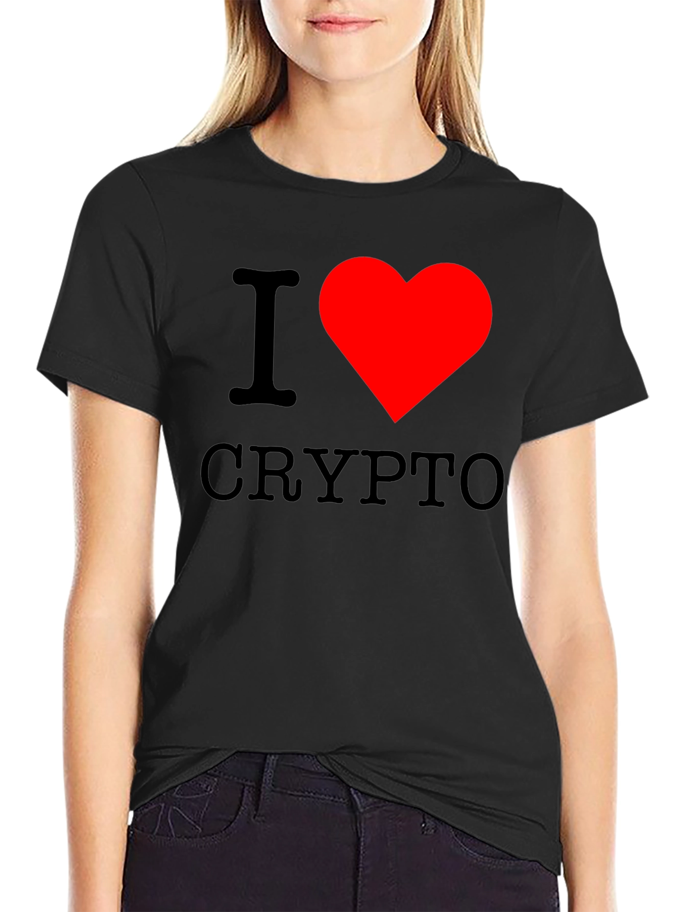 I Heart Crypto Black T-Shirt