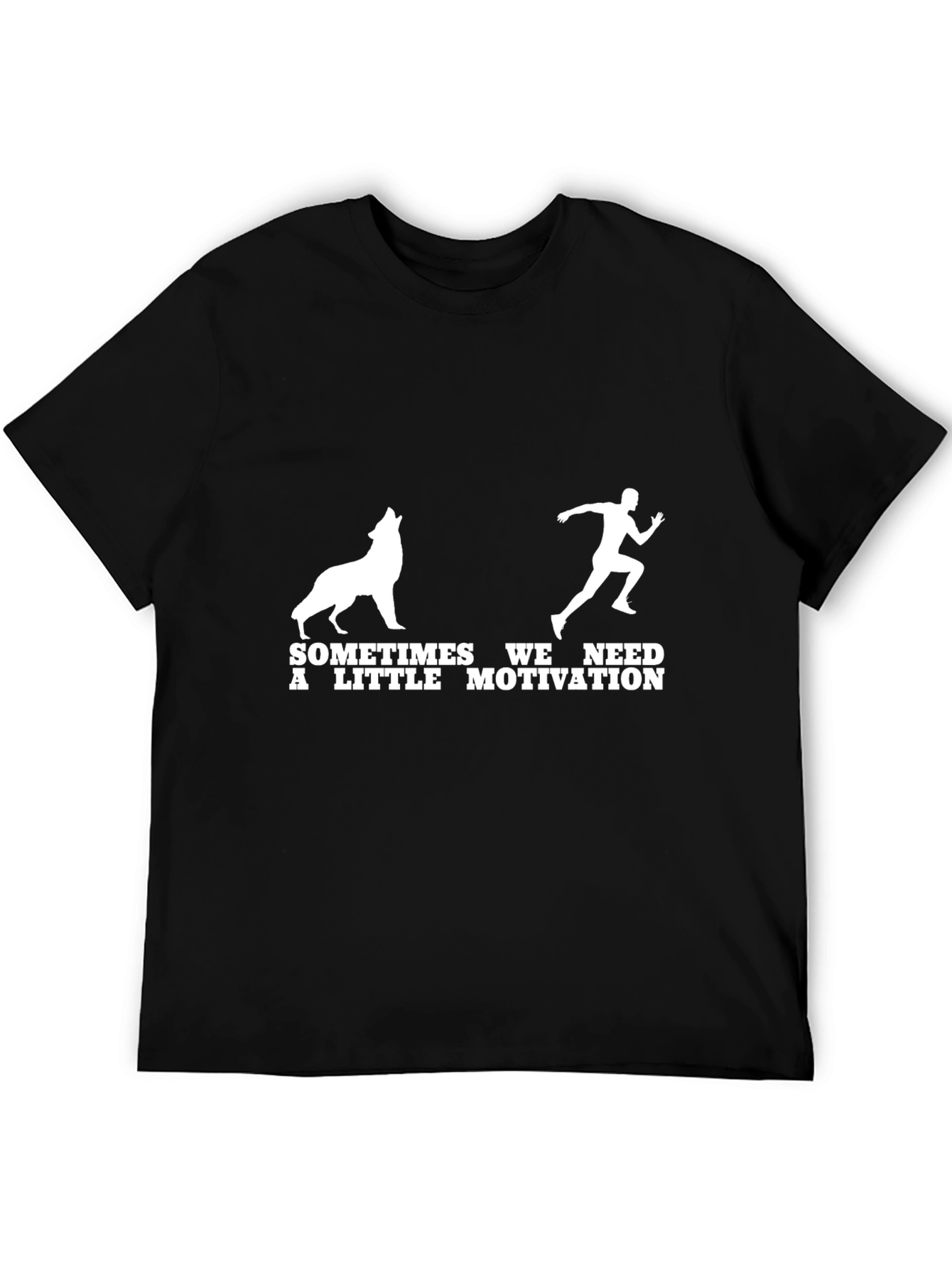 Motivation Run T-Shirt - Wolf Chasing Runner