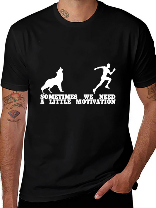 Motivation Run T-Shirt - Wolf Chasing Runner