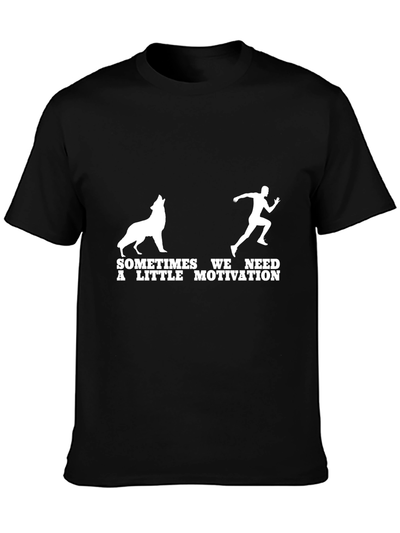 Motivation Run T-Shirt - Wolf Chasing Runner