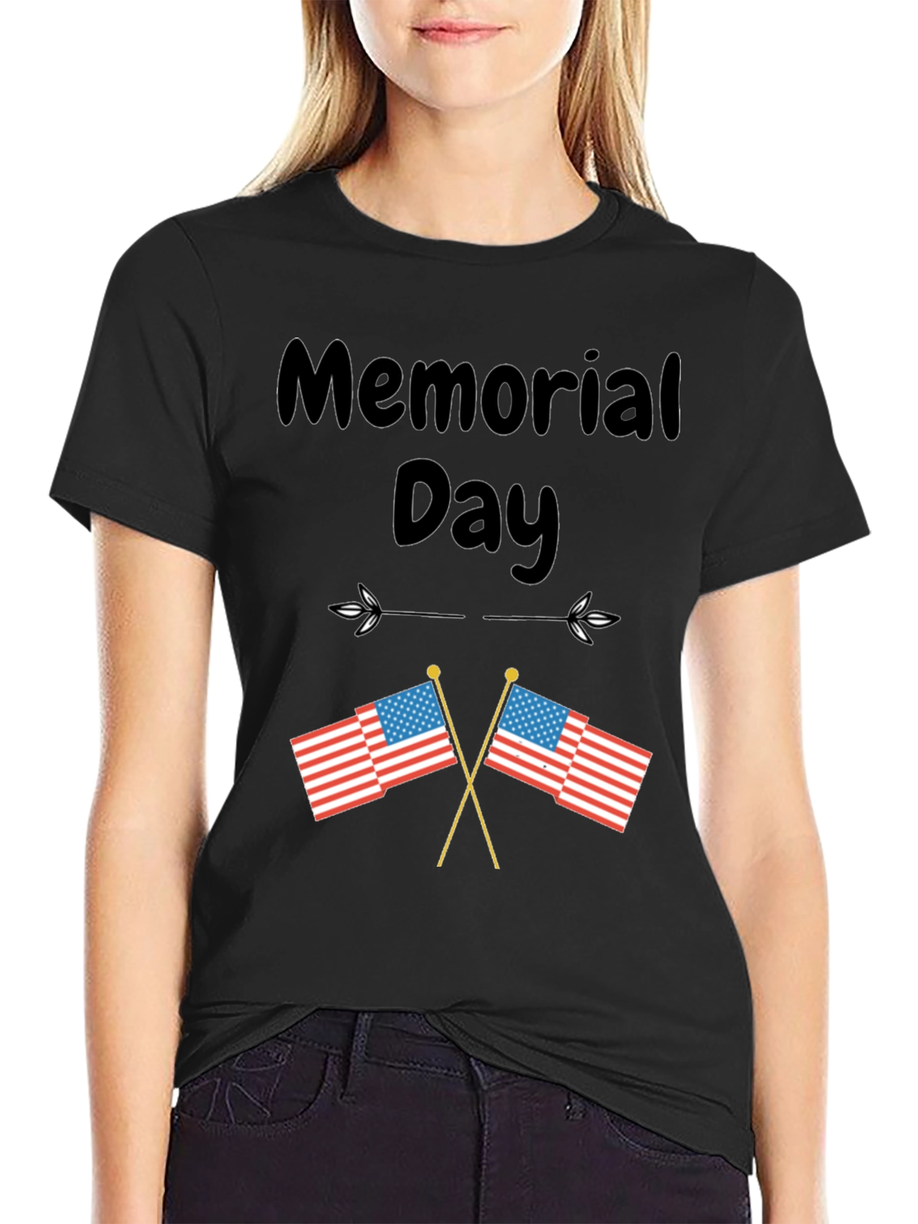 Memorial Day T-Shirt with US Flags