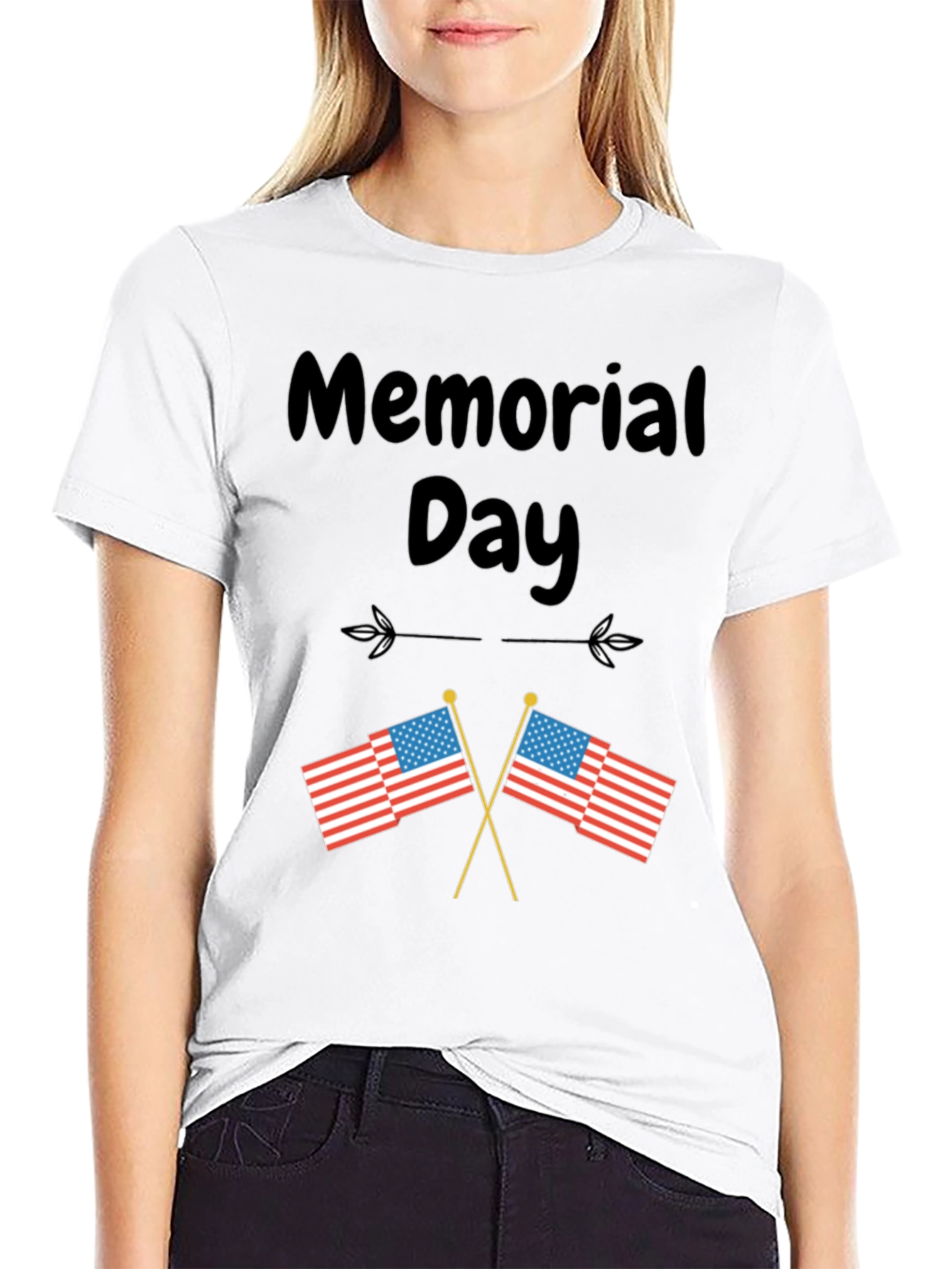 Memorial Day T-Shirt with US Flags