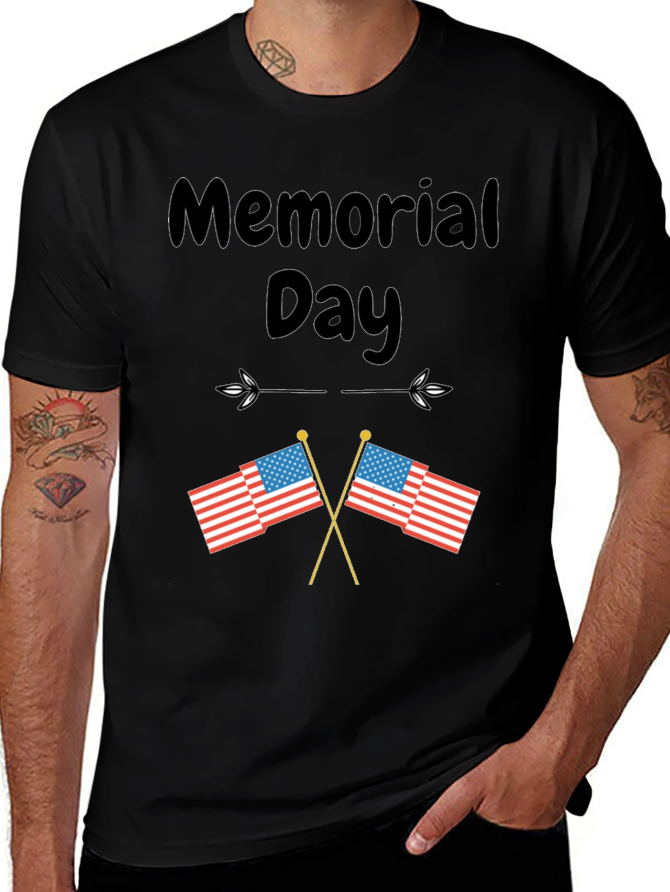 Memorial Day T-Shirt with US Flags