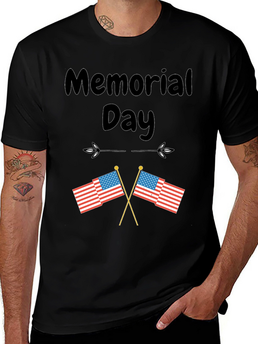 Memorial Day T-Shirt with US Flags