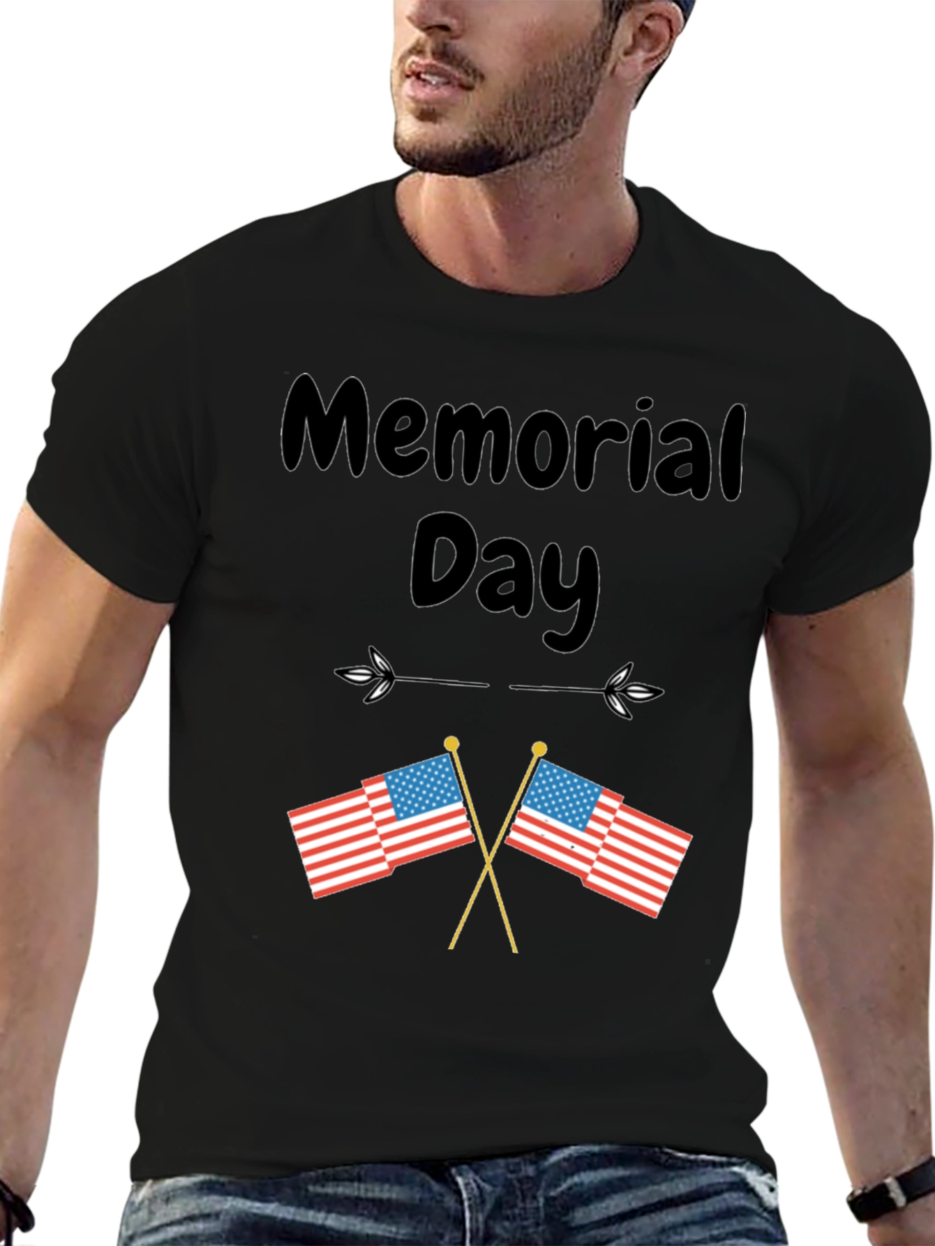 Memorial Day T-Shirt with US Flags