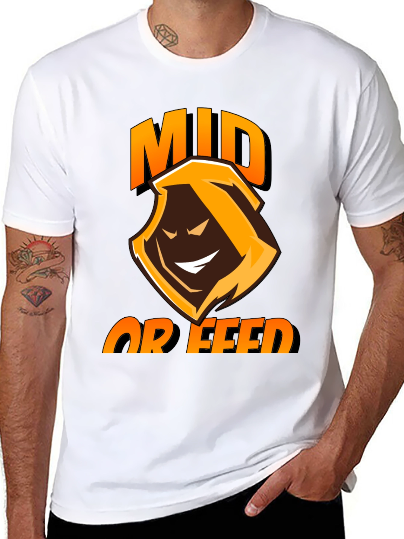 Mid or Feed Black Gaming T-Shirt