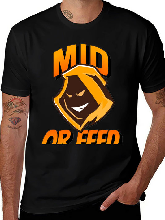 Mid or Feed Black Gaming T-Shirt