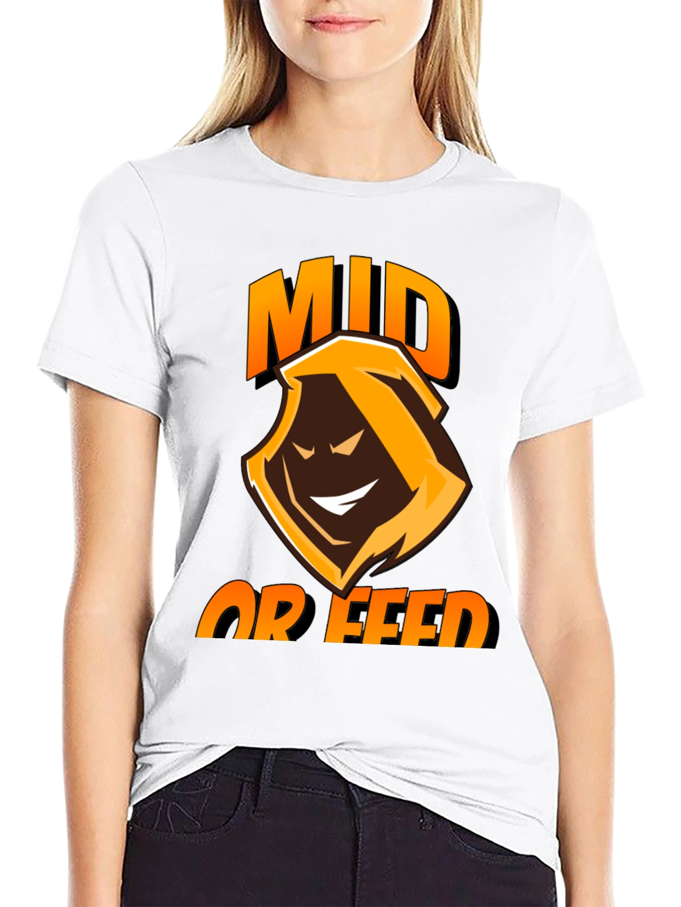 Mid or Feed Black Gaming T-Shirt