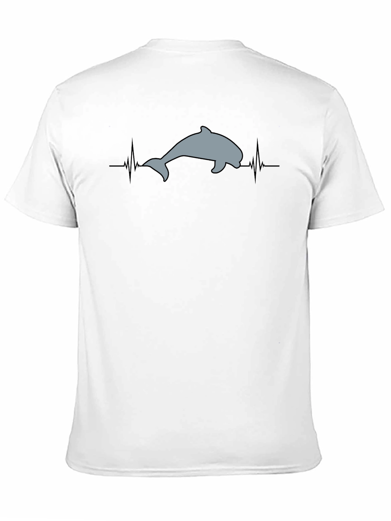 Dolphin Heartbeat T-Shirt - Black Cotton Tee