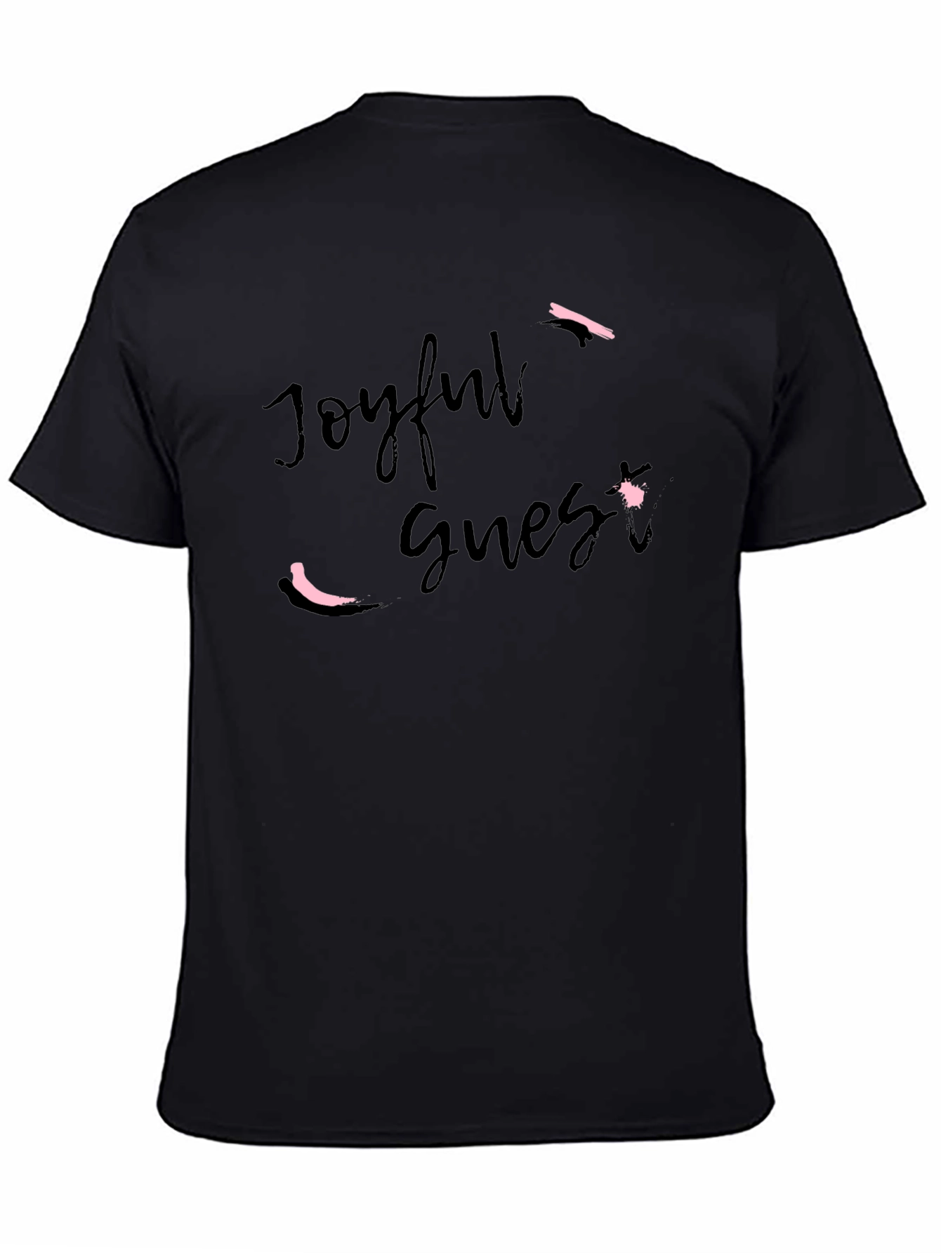 Joyful Guest Graphic Tee - Stylish Unisex Black T-Shirt