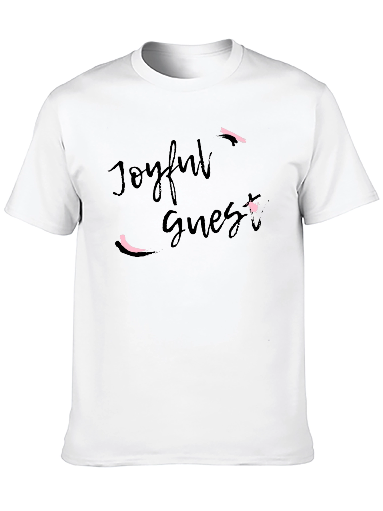 Joyful Guest Graphic Tee - Stylish Unisex Black T-Shirt