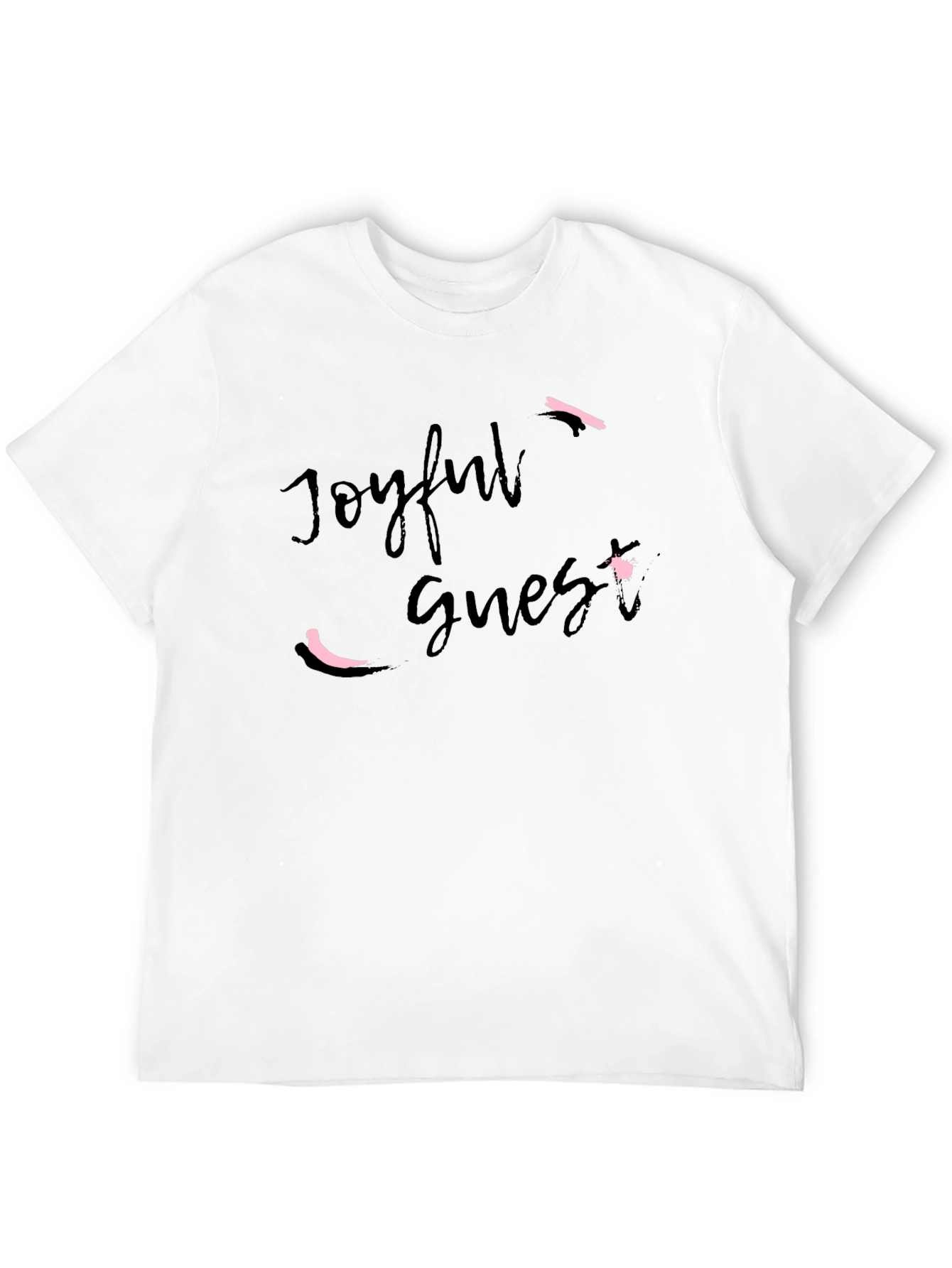 Joyful Guest Graphic Tee - Stylish Unisex Black T-Shirt