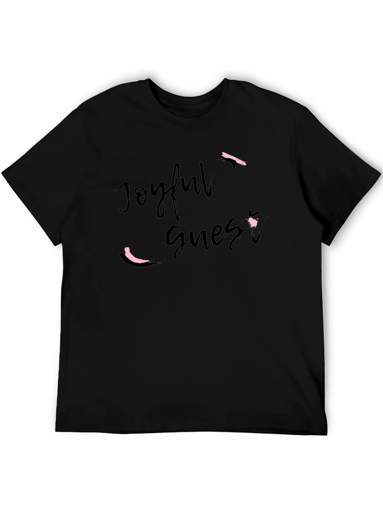Joyful Guest Graphic Tee - Stylish Unisex Black T-Shirt