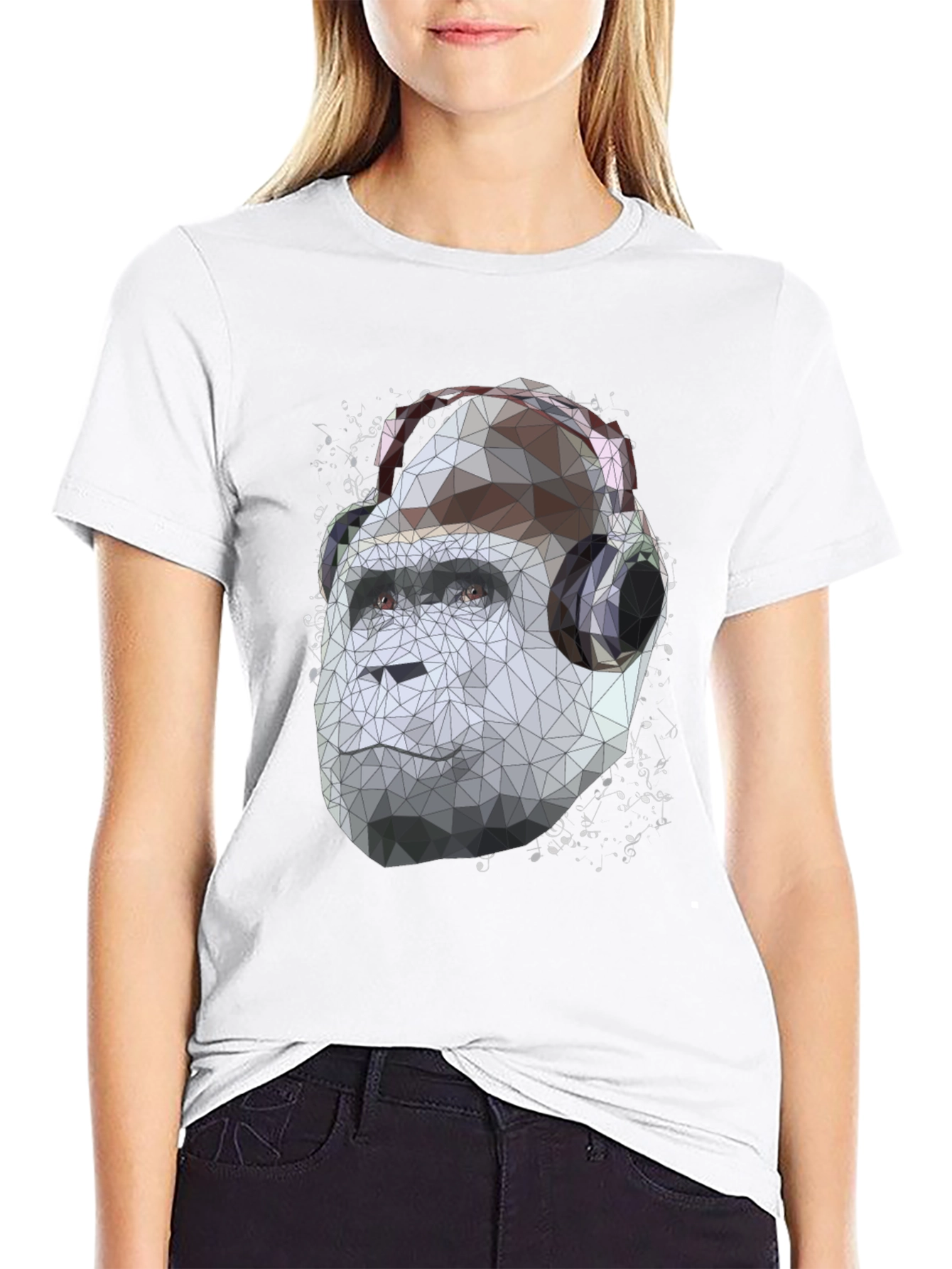 Geometric Gorilla Headphone Graphic Tee