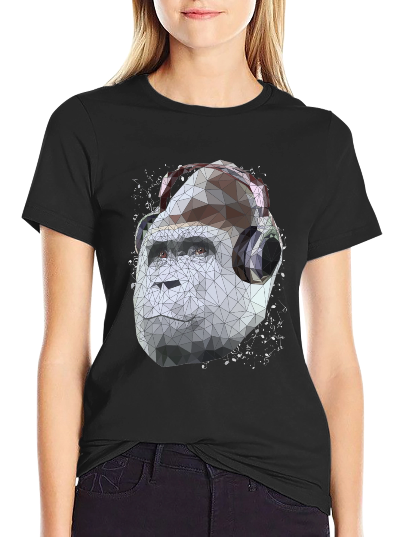 Geometric Gorilla Headphone Graphic Tee
