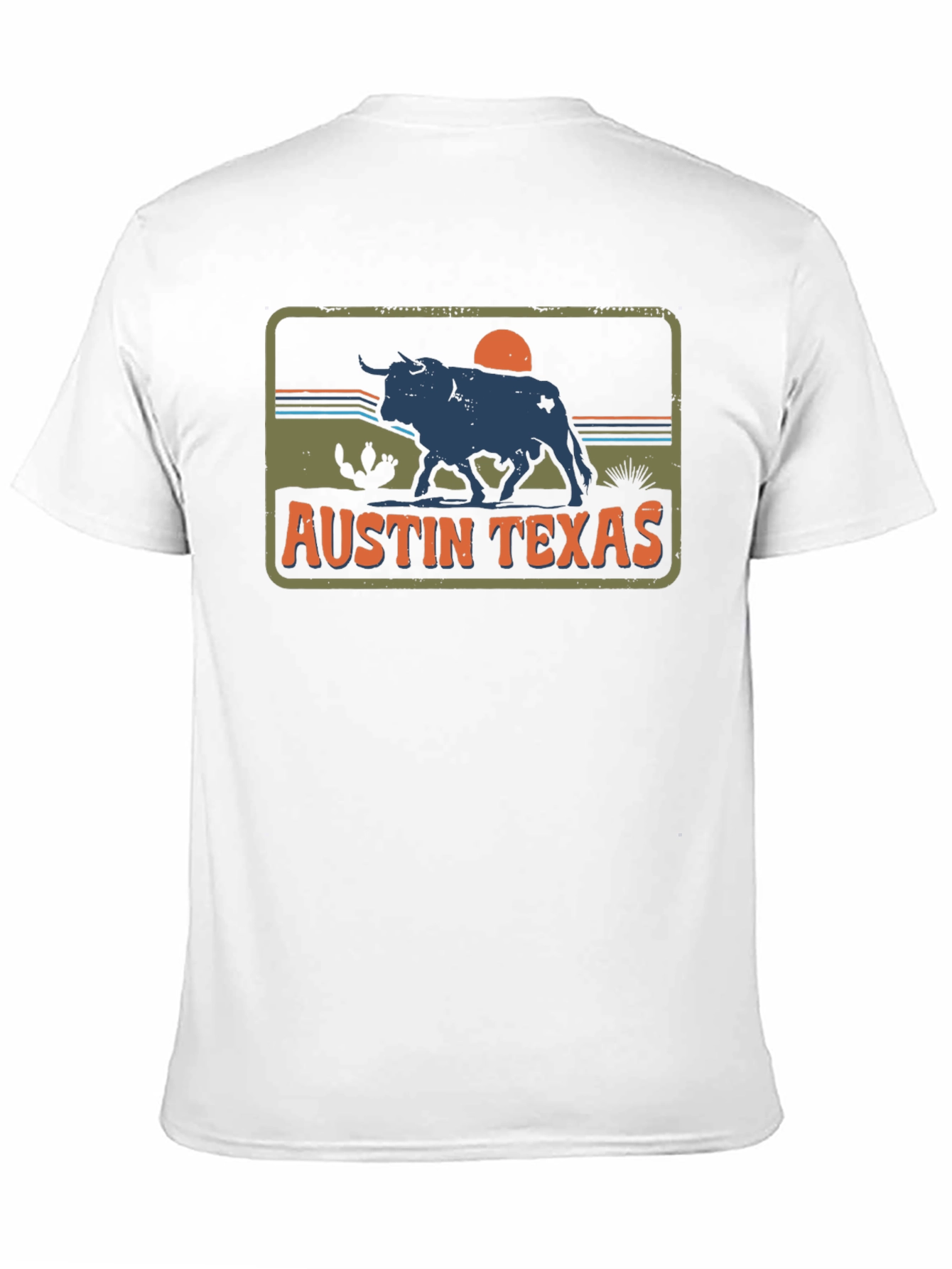 Austin Texas Bull Graphic Tee - Retro Style T-Shirt