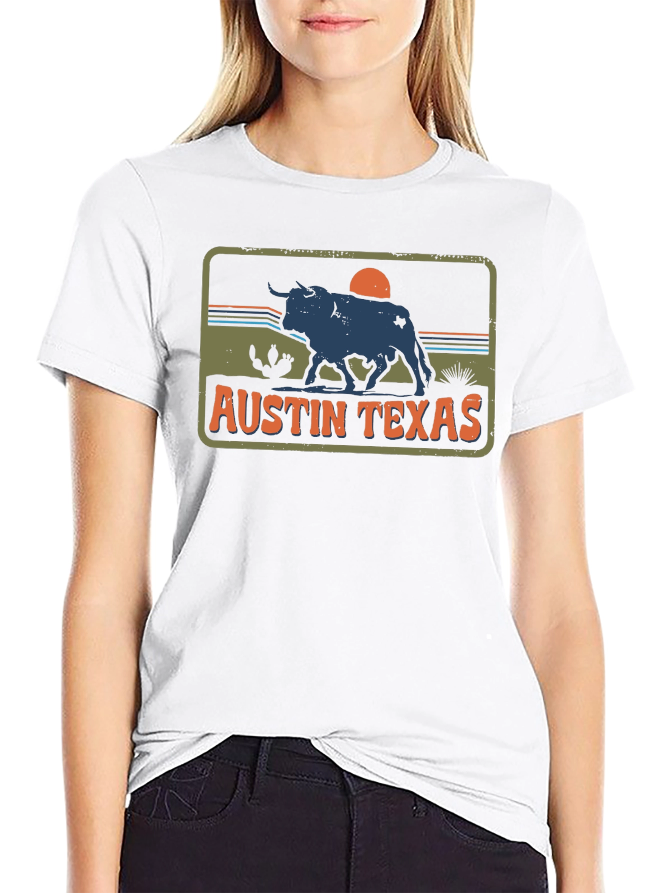 Austin Texas Bull Graphic Tee - Retro Style T-Shirt