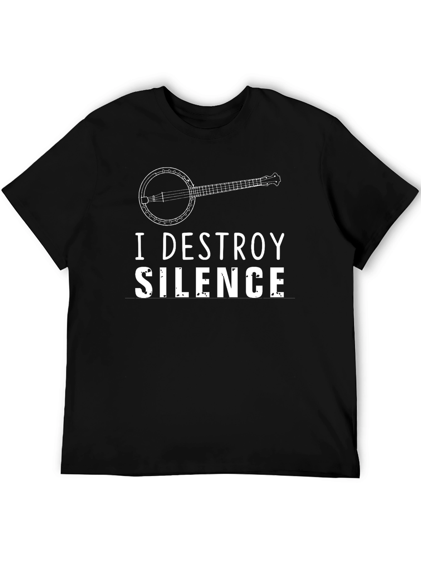 I Destroy Silence Banjo Black T-Shirt