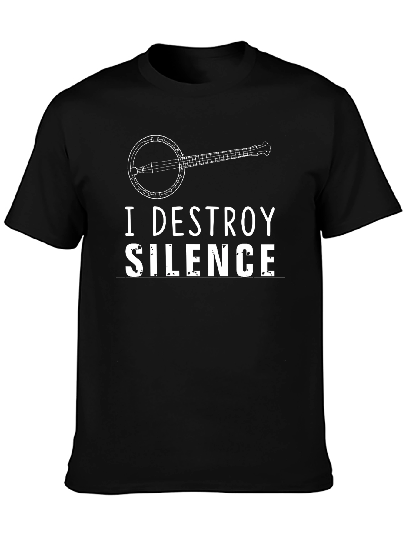 I Destroy Silence Banjo Black T-Shirt