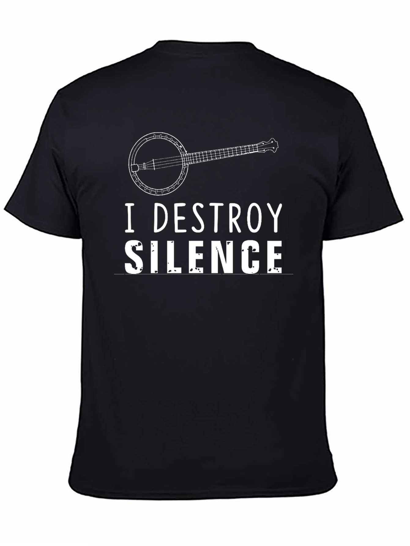 I Destroy Silence Banjo Black T-Shirt