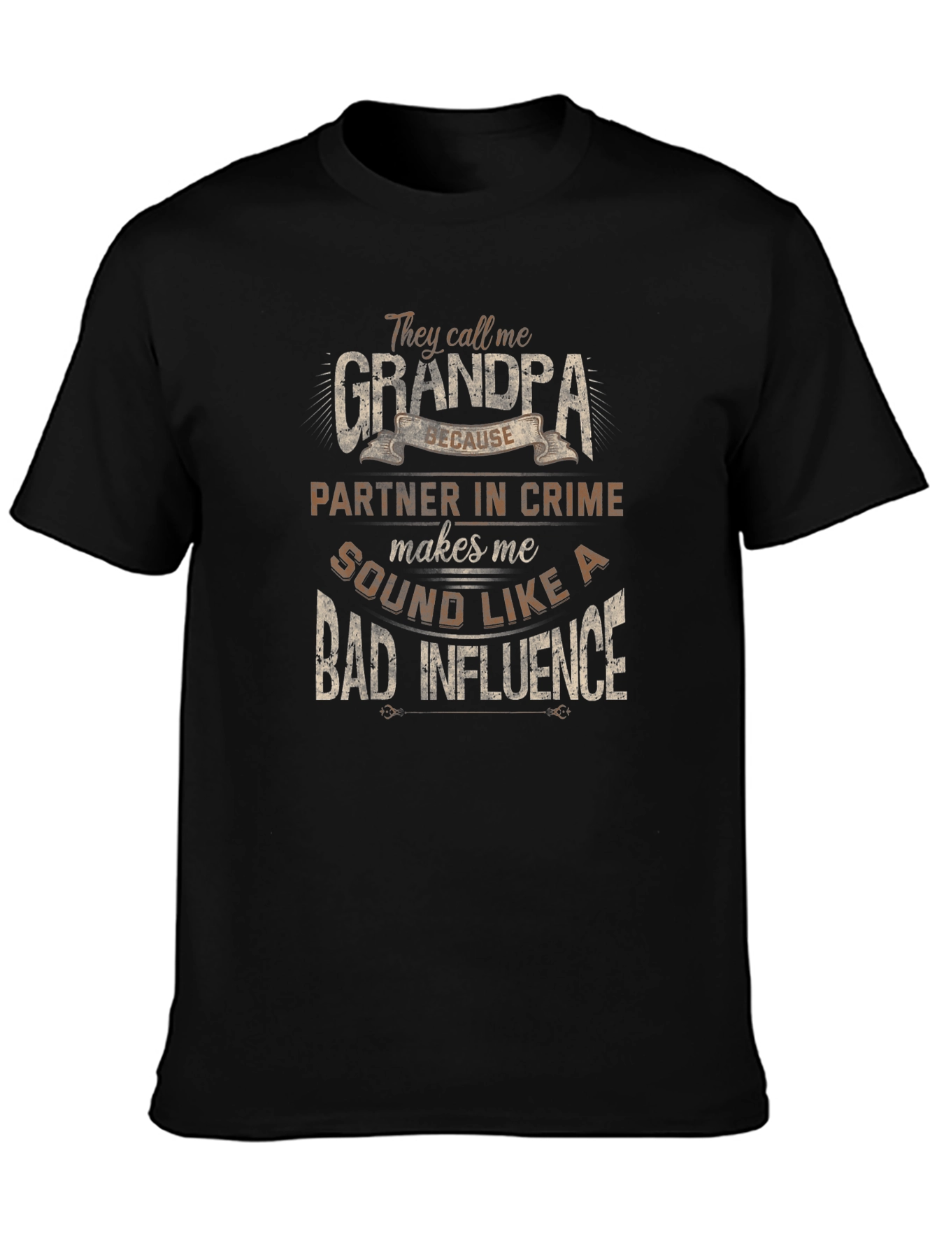 Grandpa Bad Influence Graphic Tee - Black