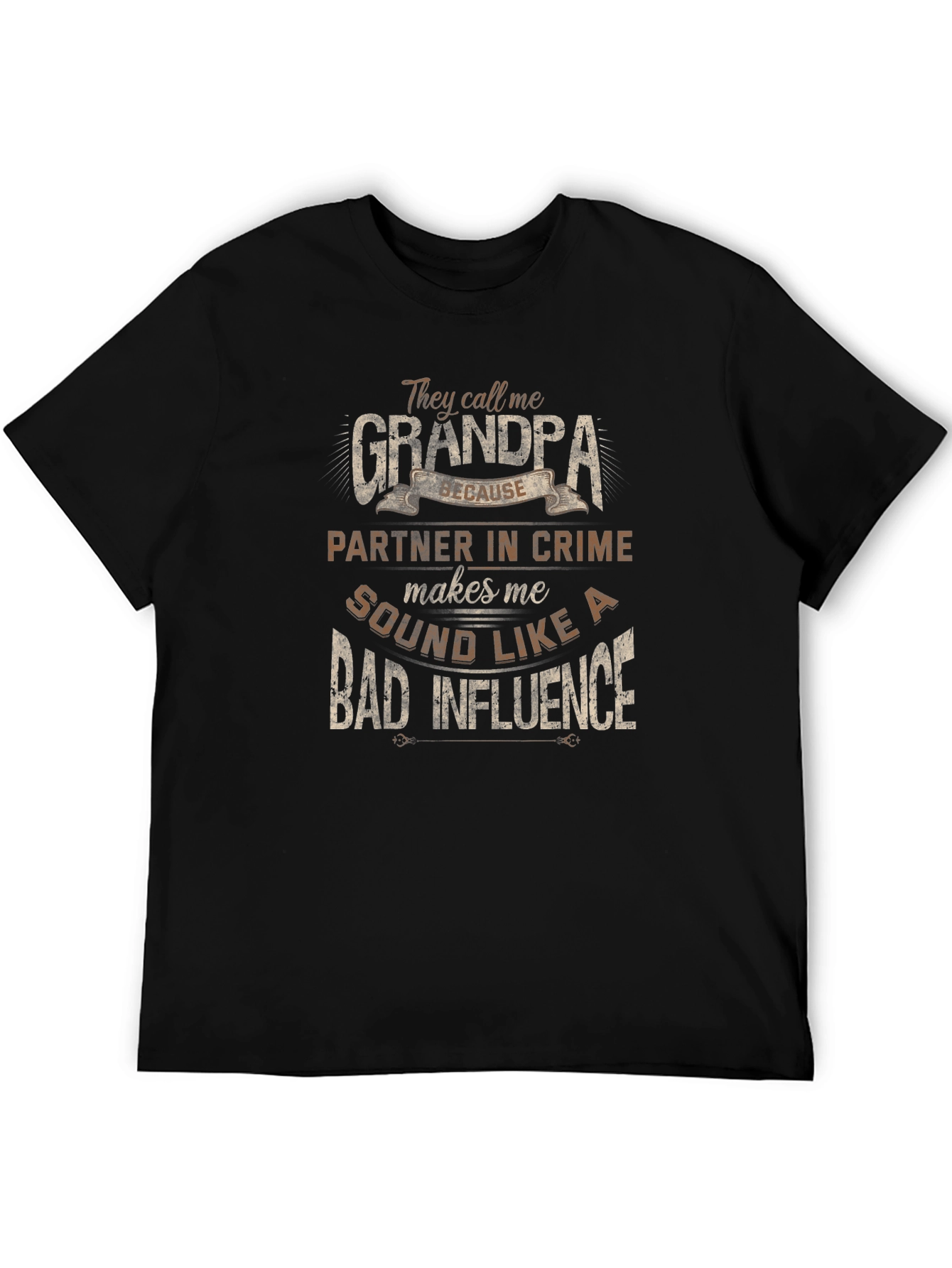 Grandpa Bad Influence Graphic Tee - Black