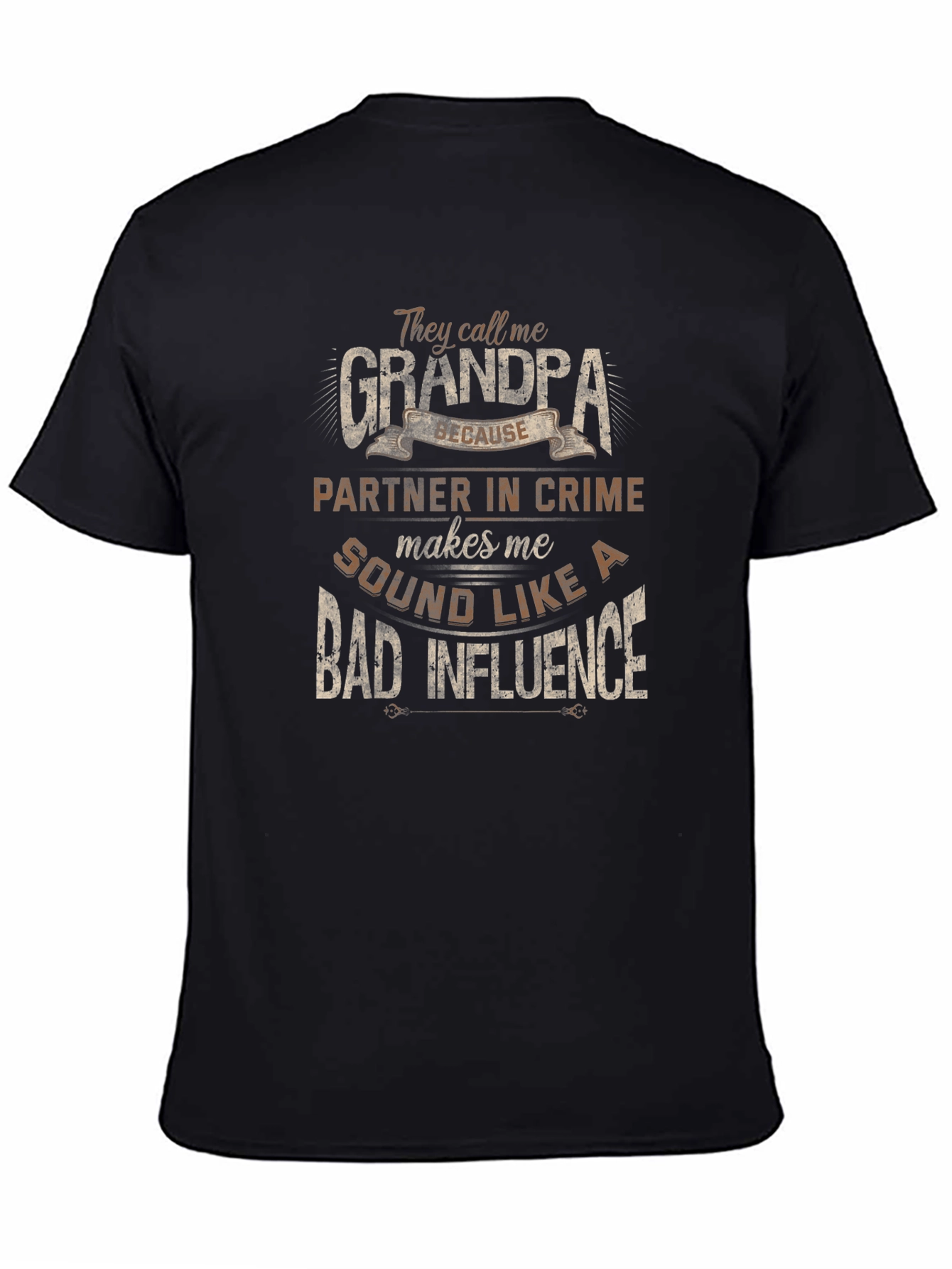 Grandpa Bad Influence Graphic Tee - Black